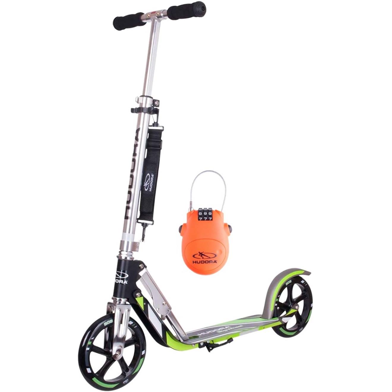 Trottinette Aluminium Big Wheel Et Cadenas Gris Et Vert