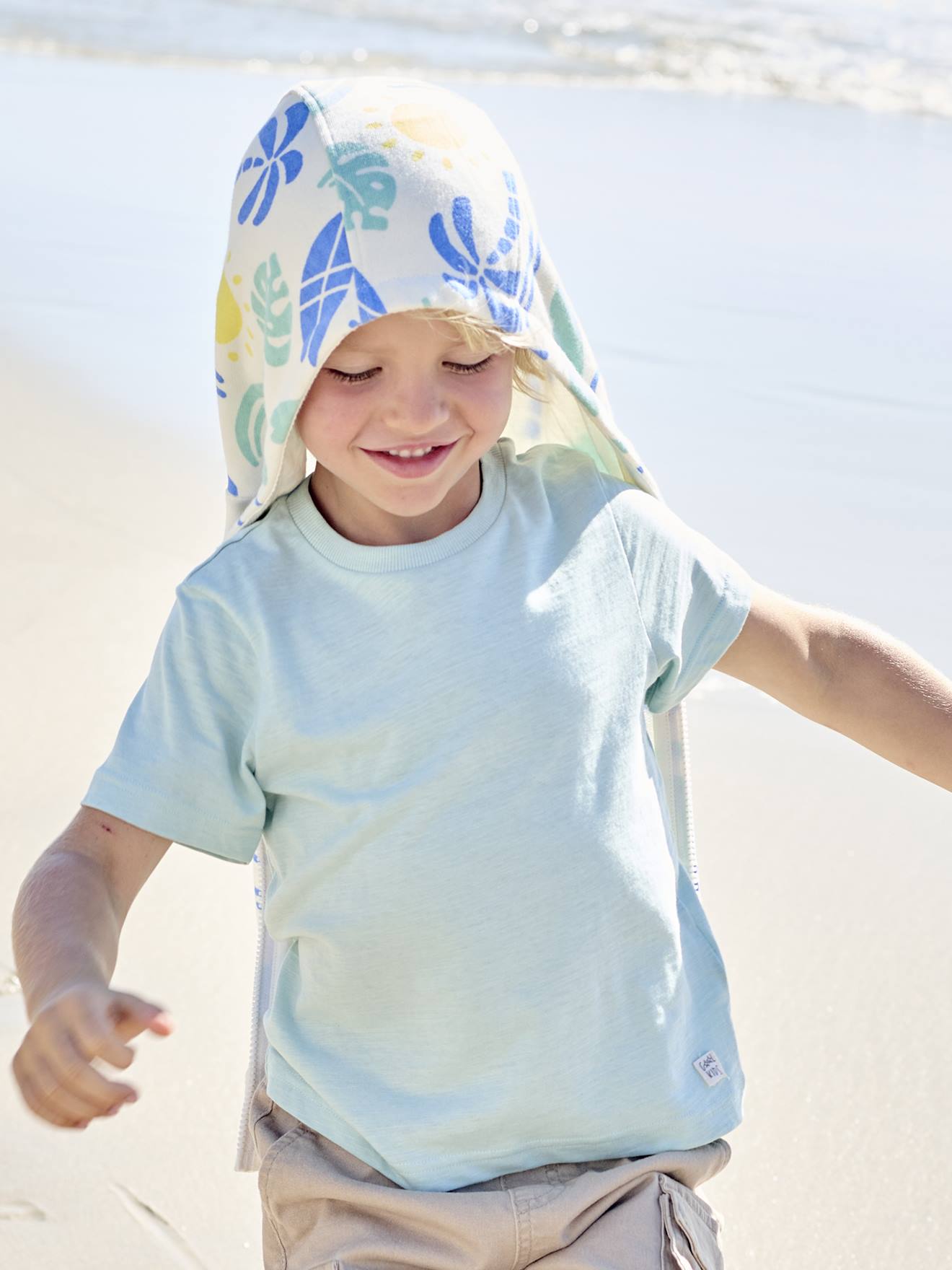 T-shirt garçon personnalisable manches courtes turquoise