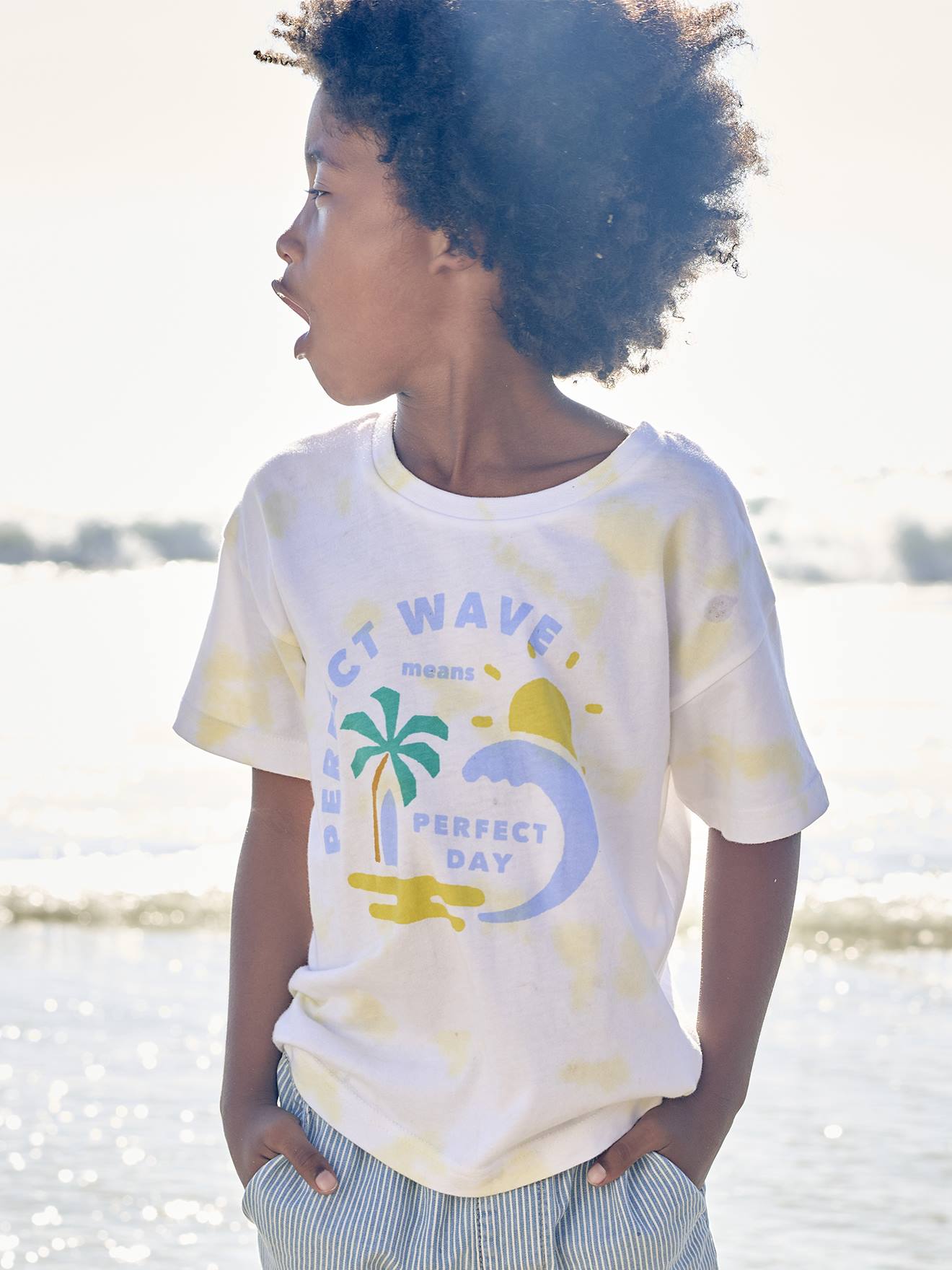 T-shirt Tie & Dye garçon jaune