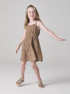 -Robe à bretelles fille en gaze de coton 