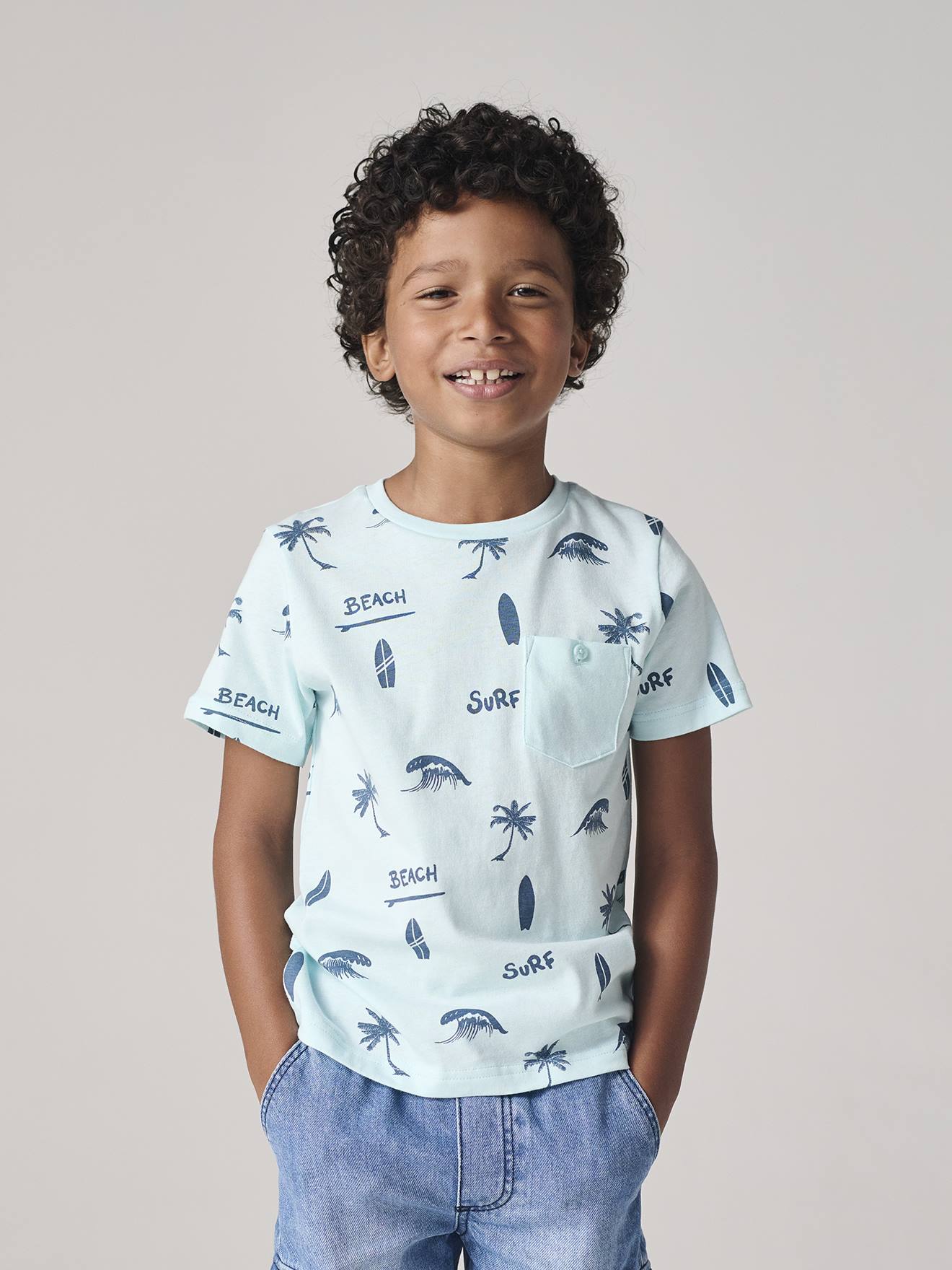 T-shirt motifs graphiques garçon manches courtes menthe