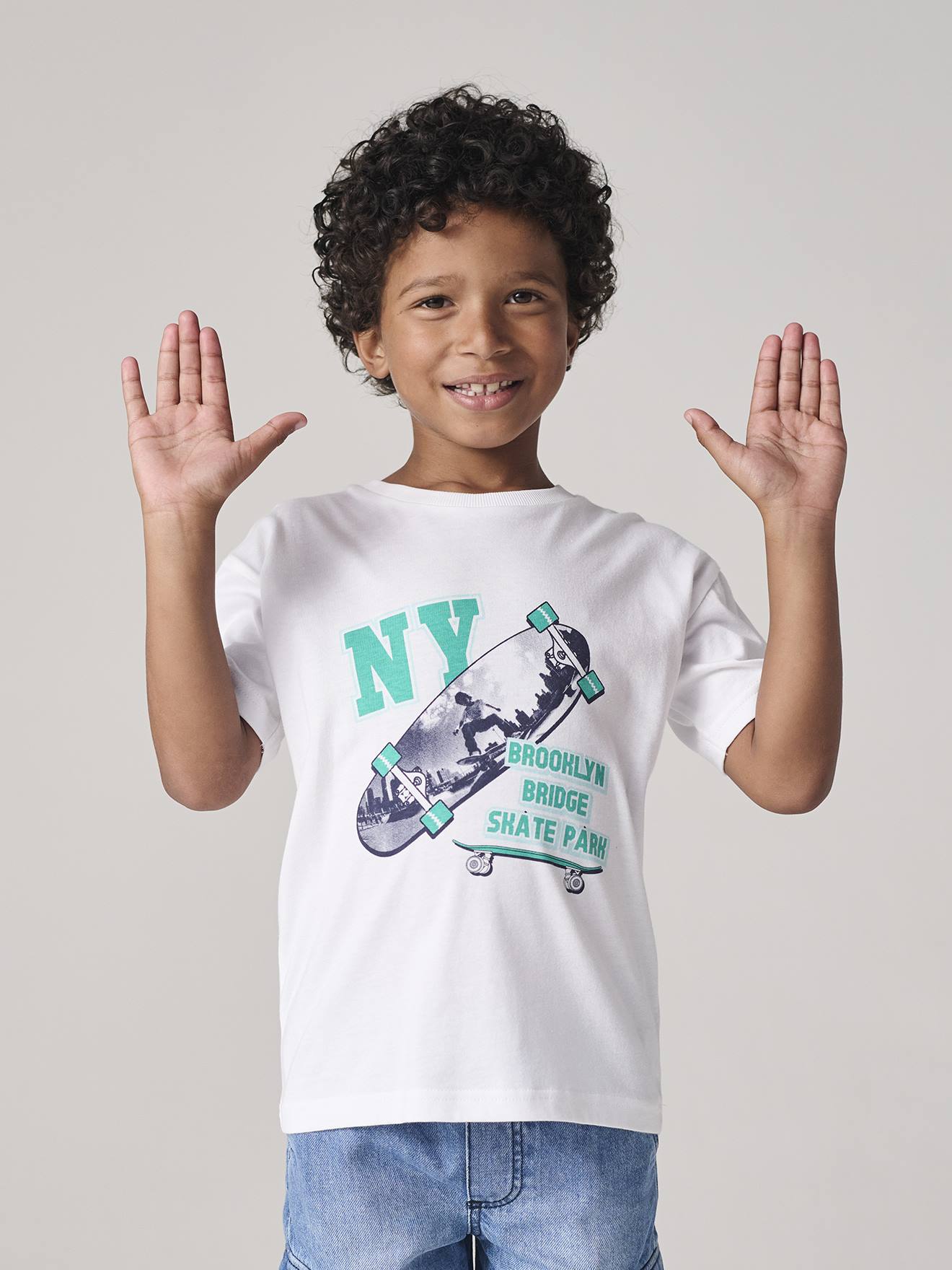 T-Shirt photoprint garçon blanc