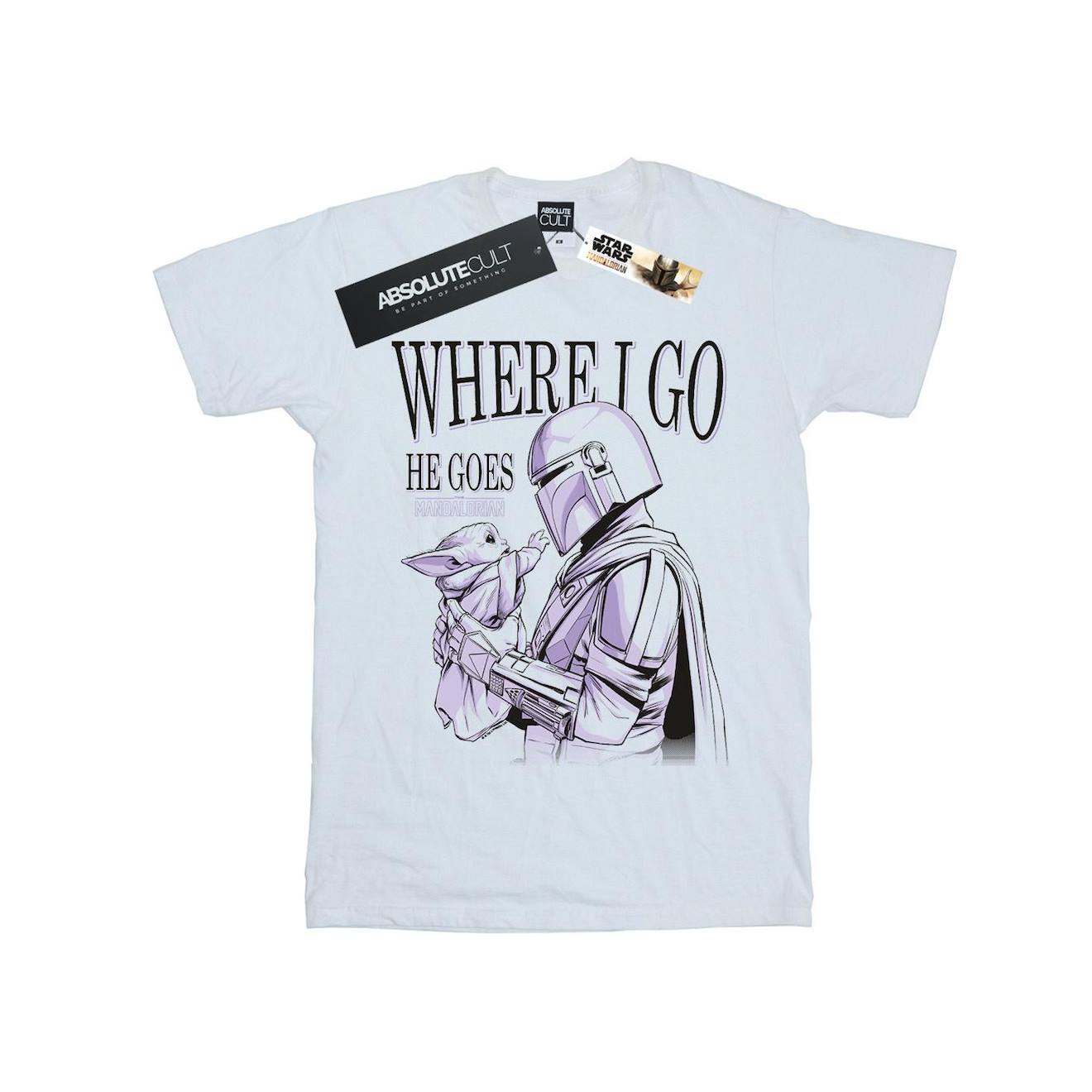 T-shirt The Mandalorian Where Go Coton Star Wars Blanc