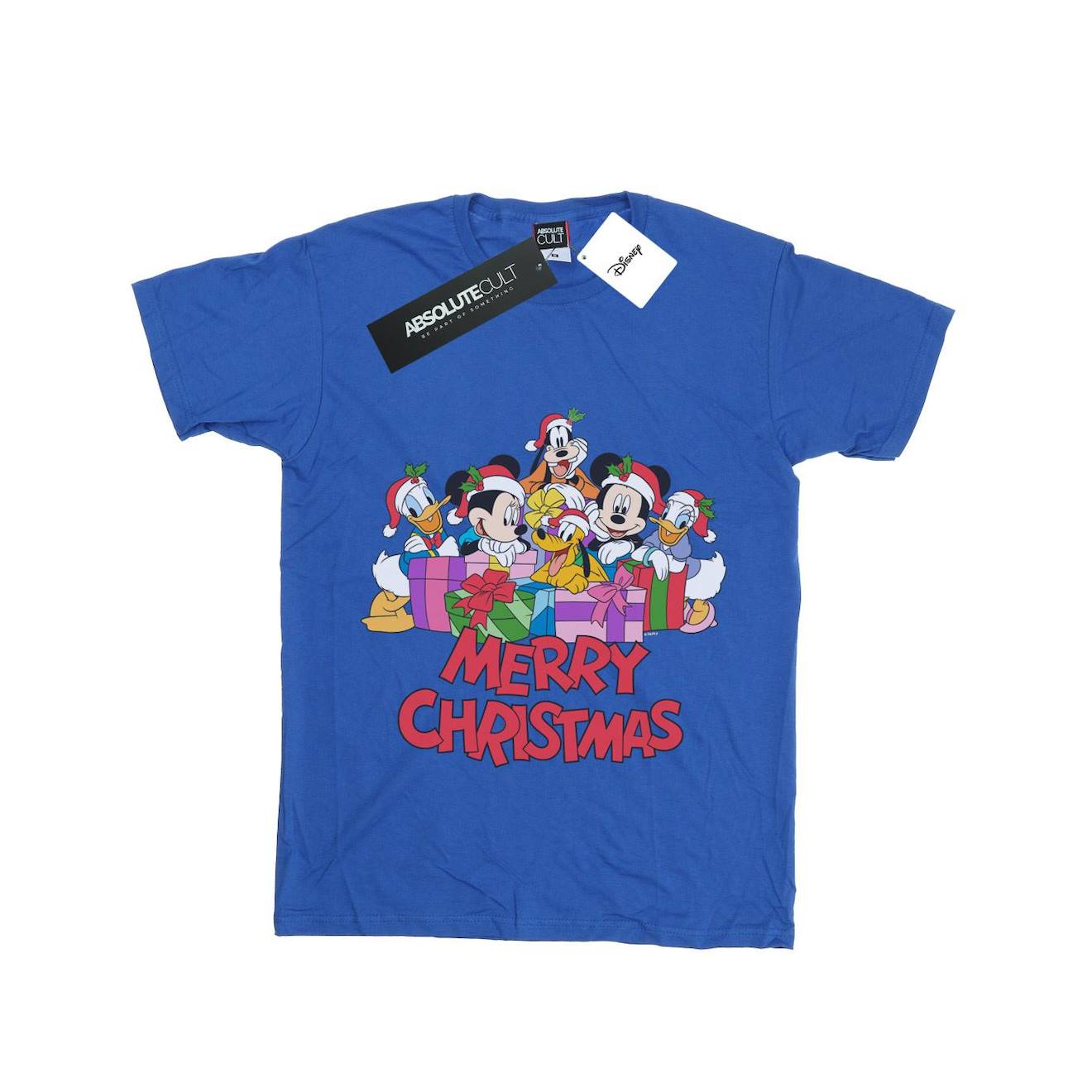 T-shirt Coton Disney Mickey Mouse And Friends Christmas Bleu Roi