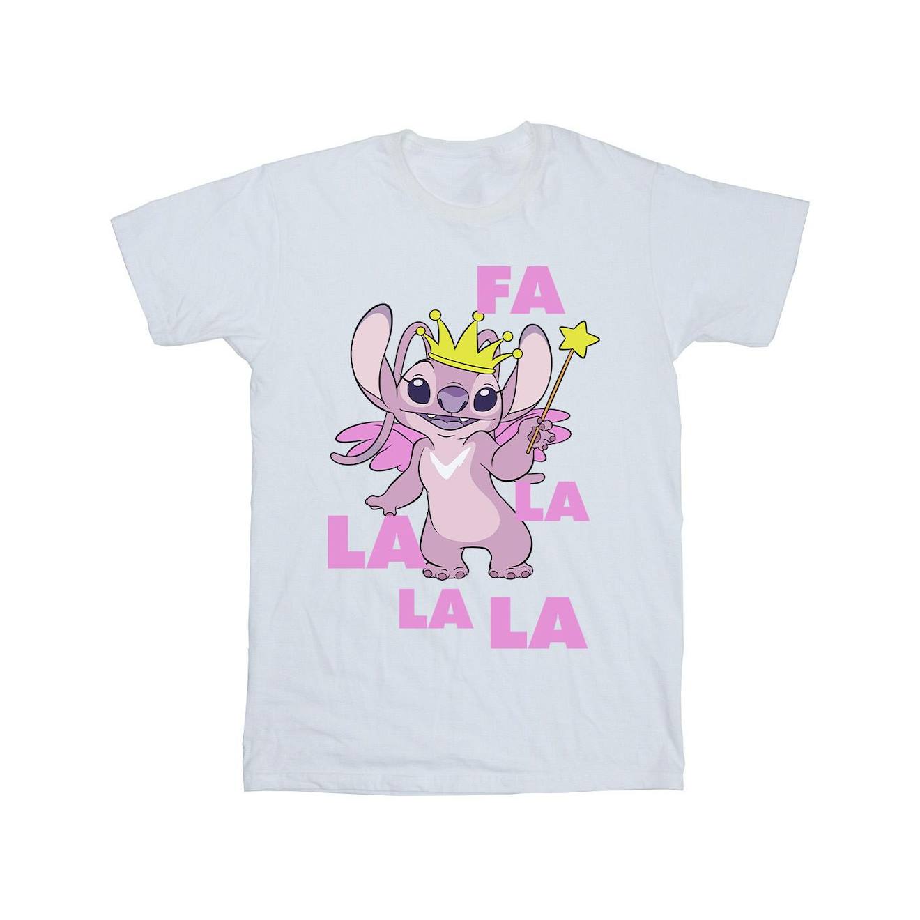 T-shirt Angel Fa La La Coton Disney Blanc