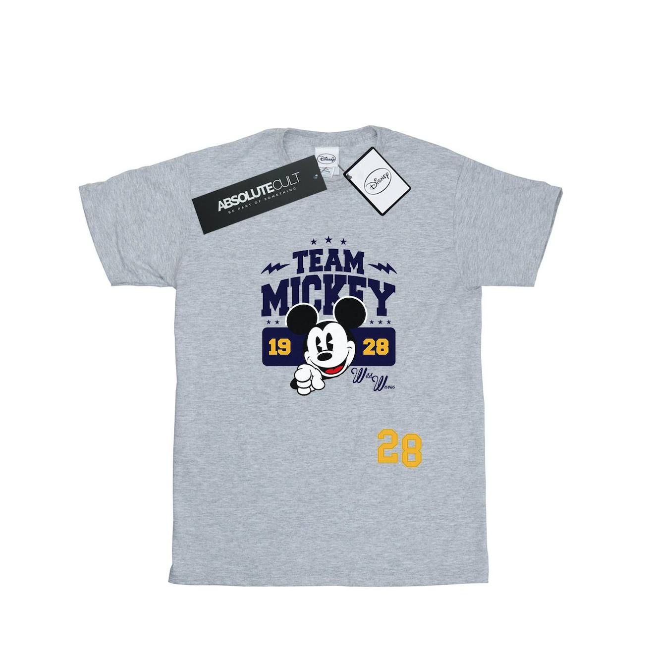 T-shirt Coton Disney Team Mickey Gris Chiné