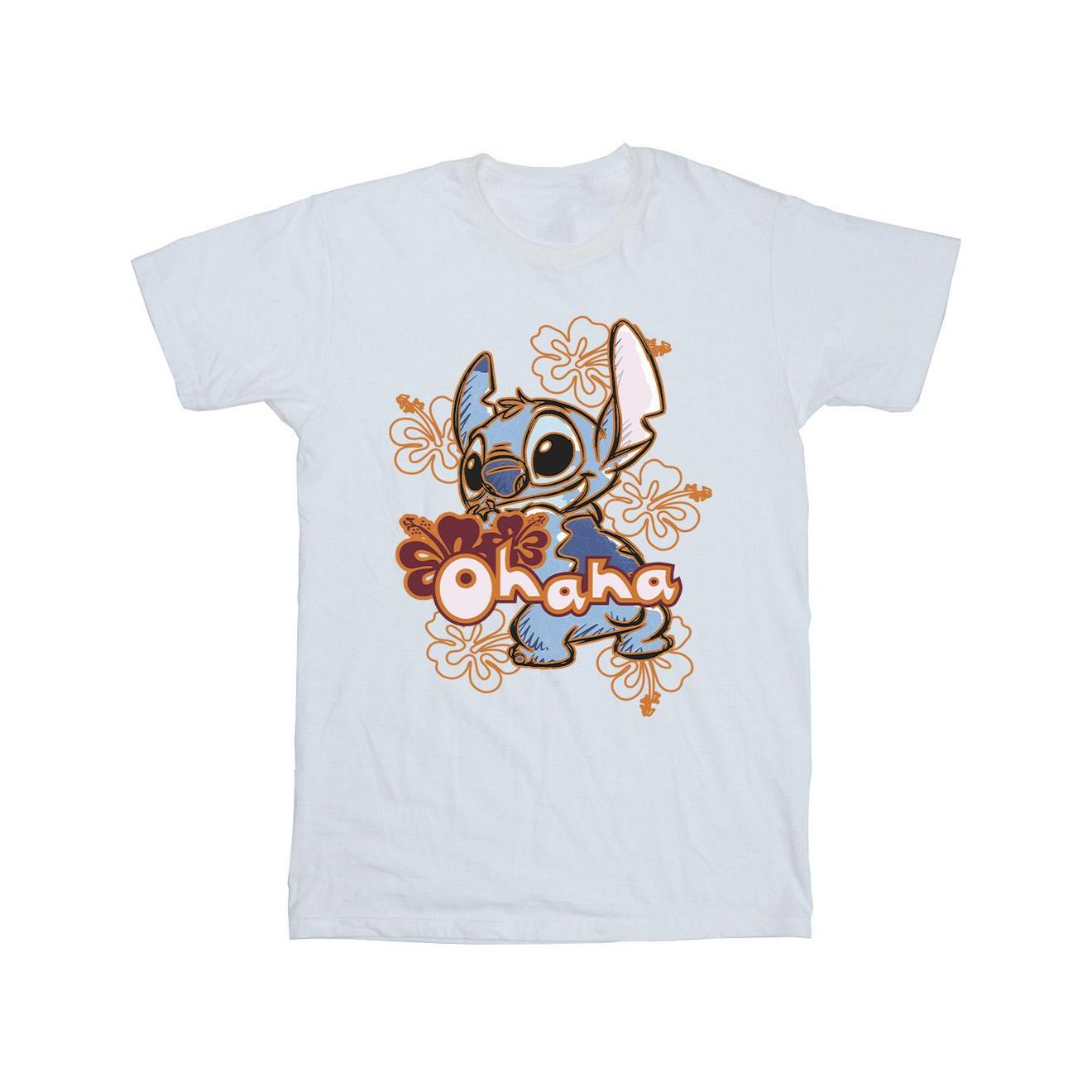 T-shirt Coton Disney Ohana Blanc