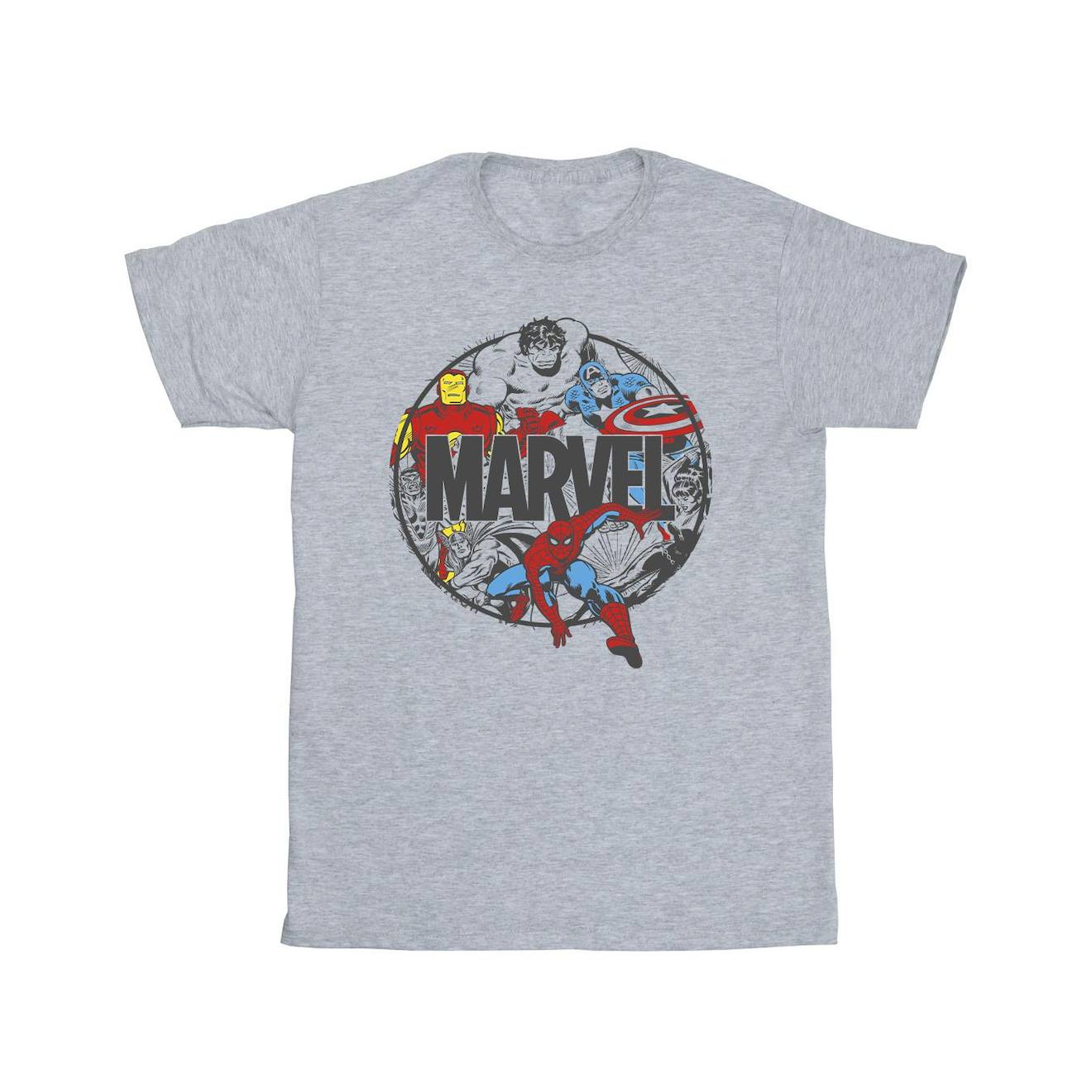 T-shirt Coton Character Circle Gris Chiné