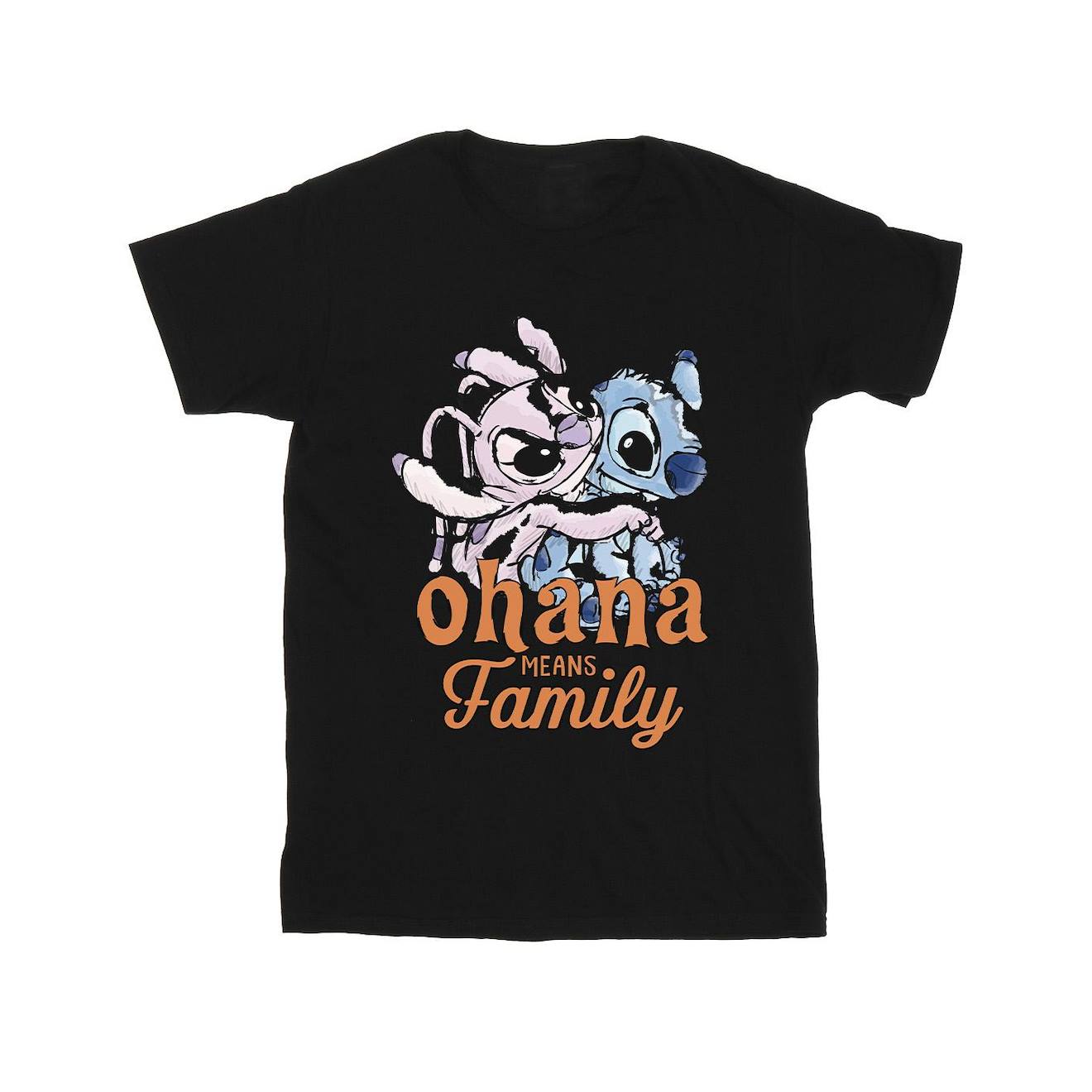 T-shirt Ohana Coton Disney Noir