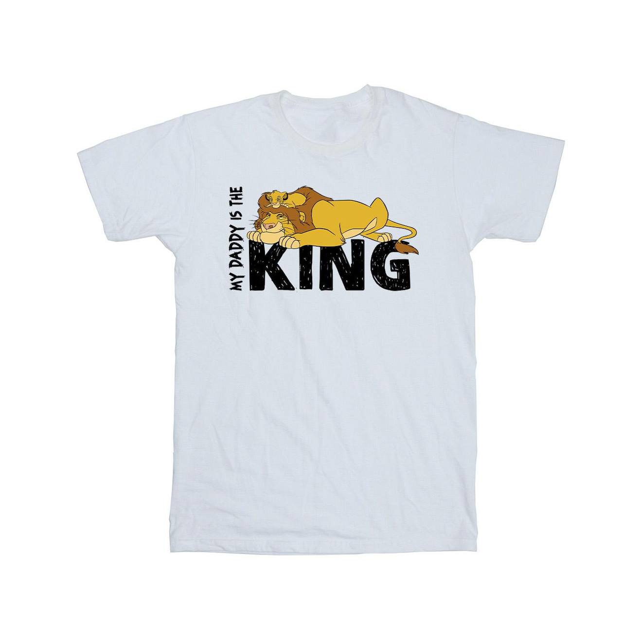 T-shirt Coton Disney The Lion King Daddy Is King Blanc