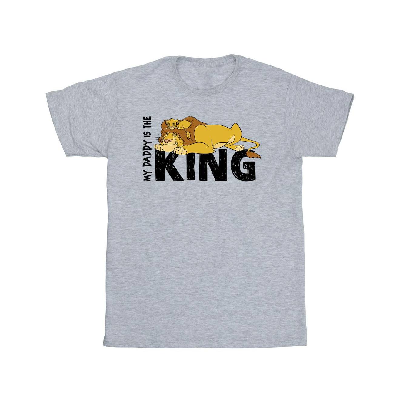 T-shirt Coton Disney The Lion King Daddy Is King Gris Chiné