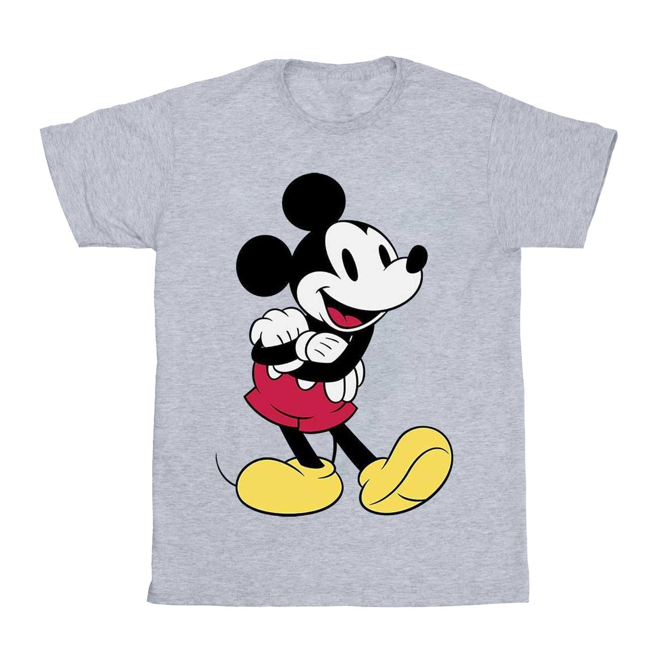T-shirt Mickey Mouse Coton Disney Gris Chiné