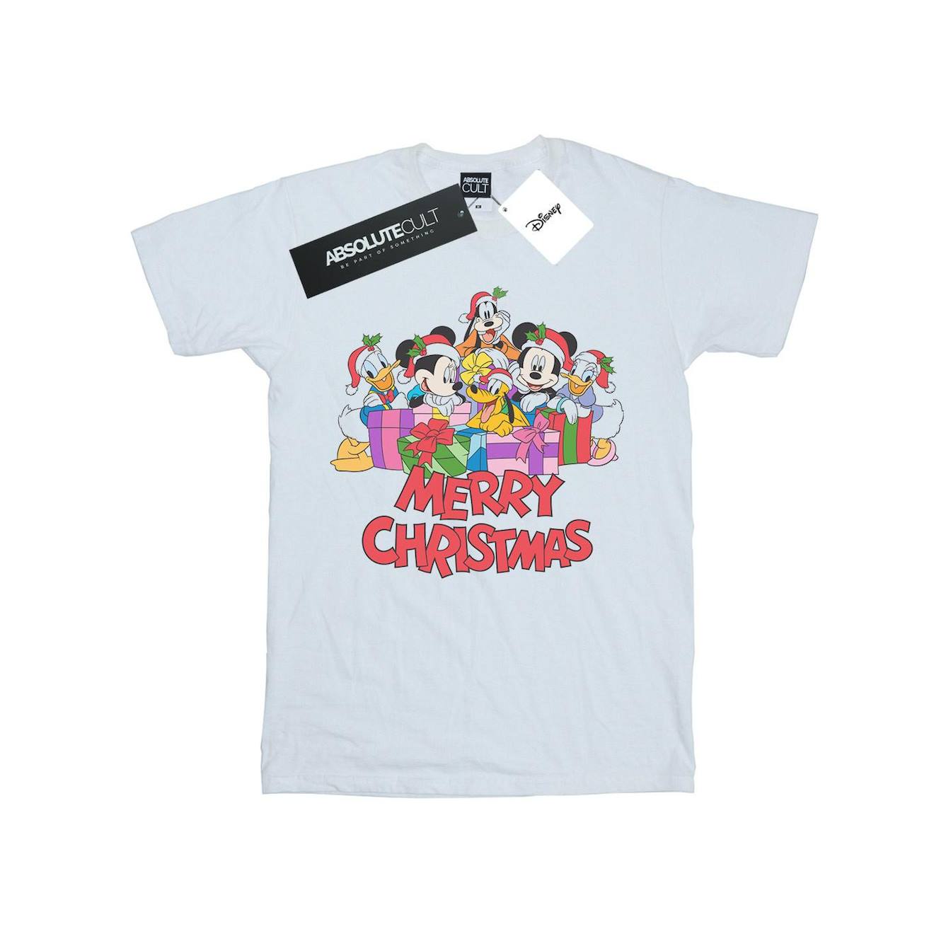 T-shirt Coton Disney Mickey Mouse And Friends Christmas Blanc