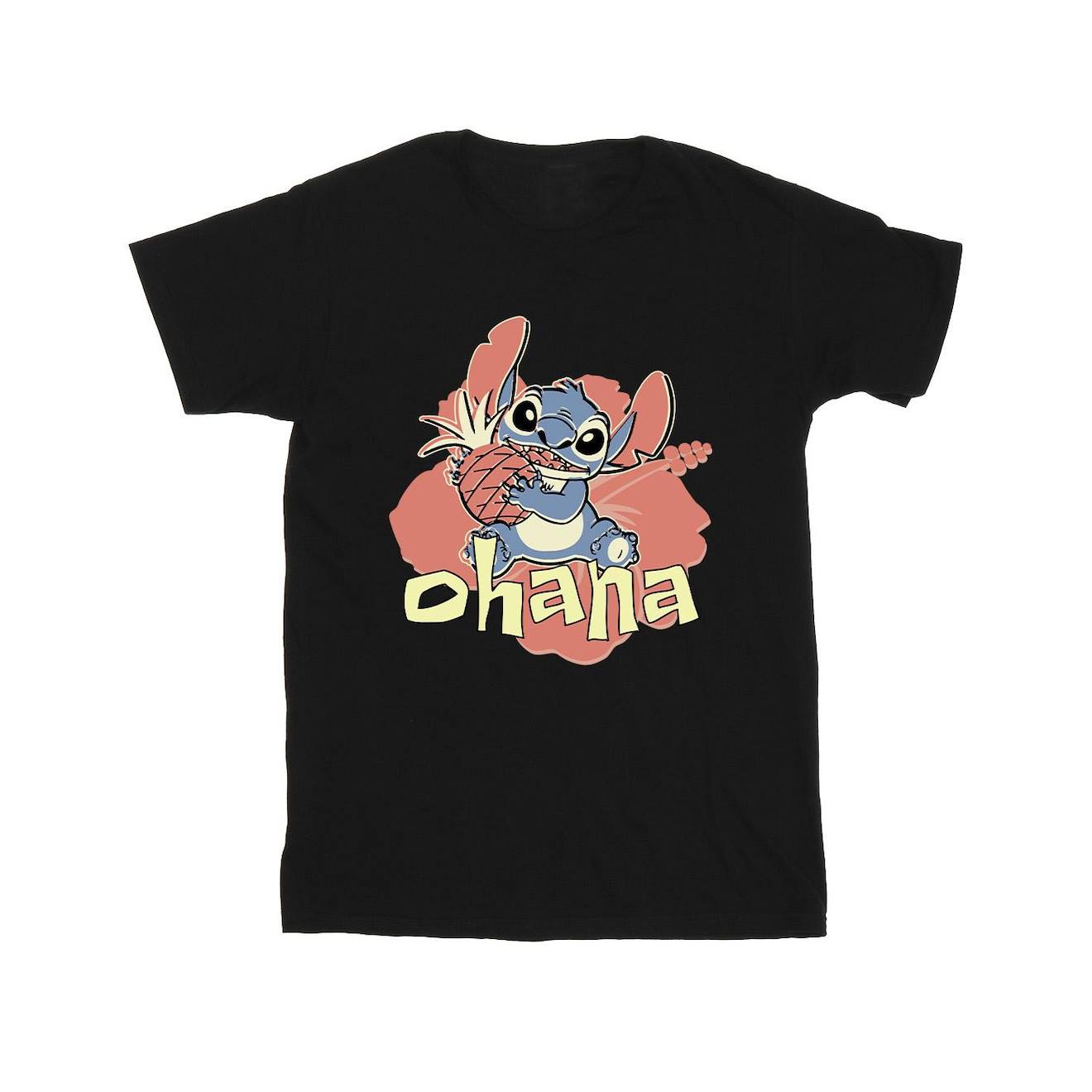 T-shirt Ohana Coton Disney Noir