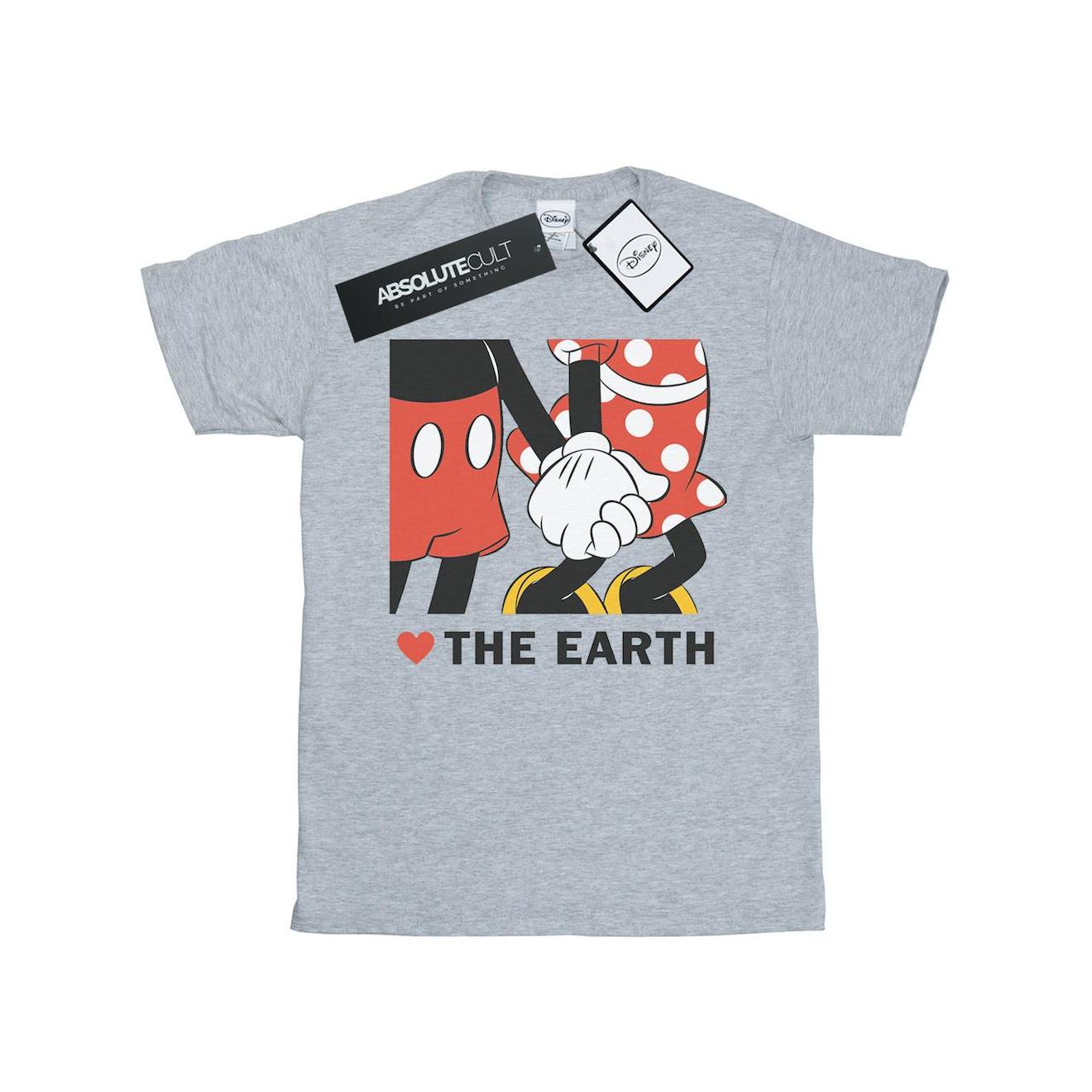 T-shirt Heart The Earth Coton Disney Gris Chiné