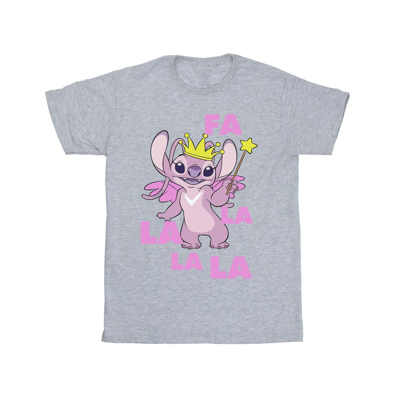 T-shirt Angel Fa La La Coton Disney Gris Chiné