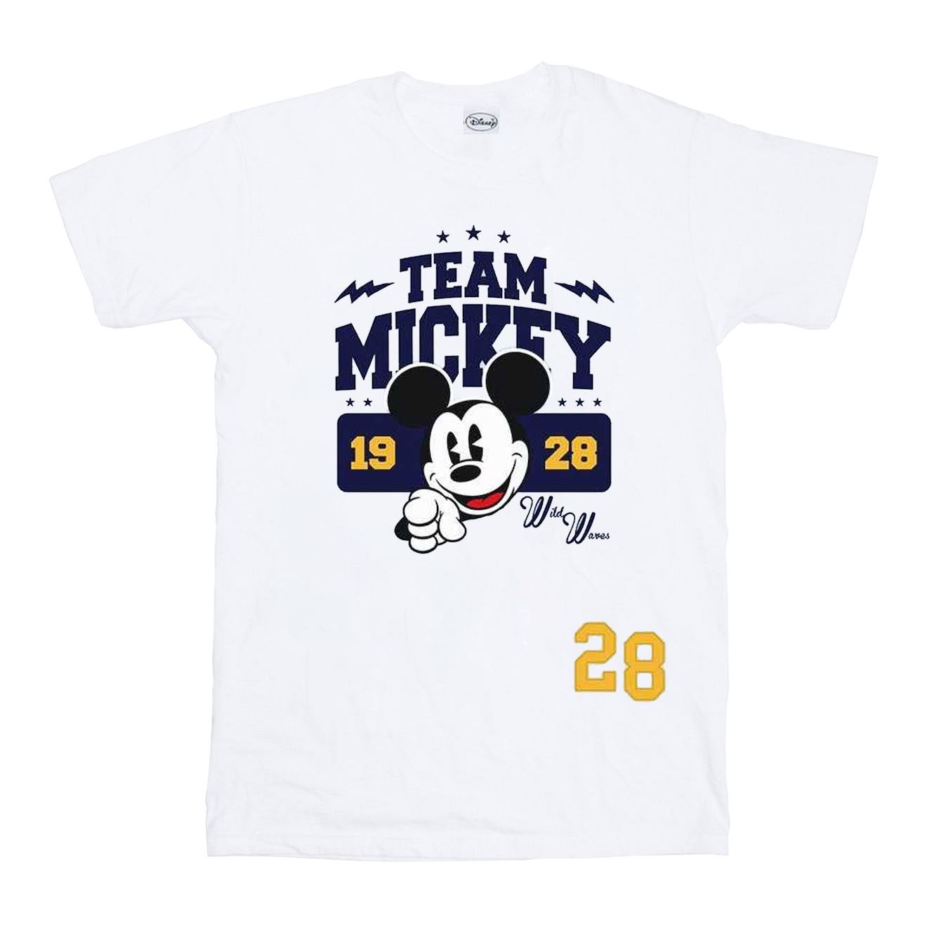T-shirt Coton Disney Team Mickey Blanc