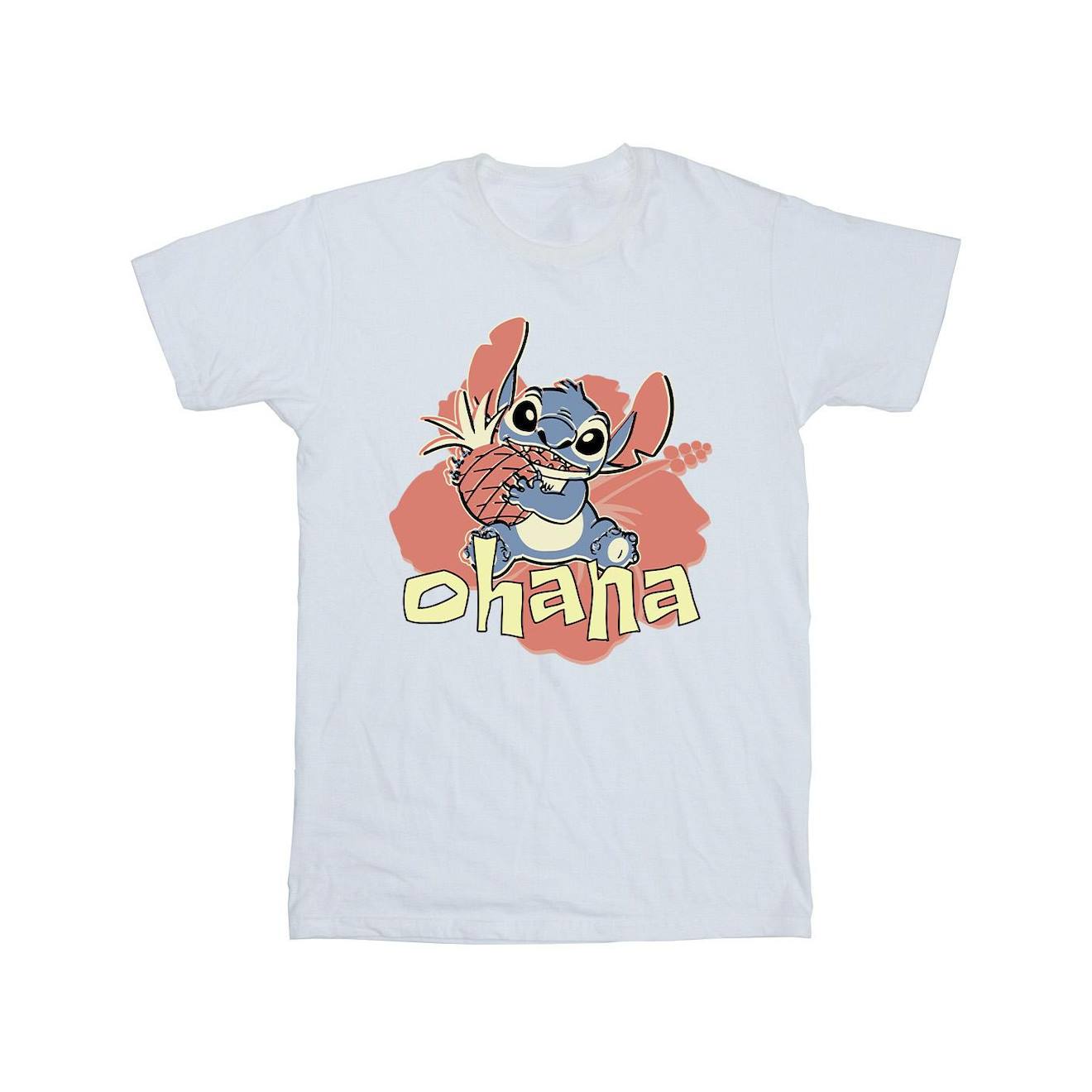 T-shirt Ohana Coton Disney Blanc