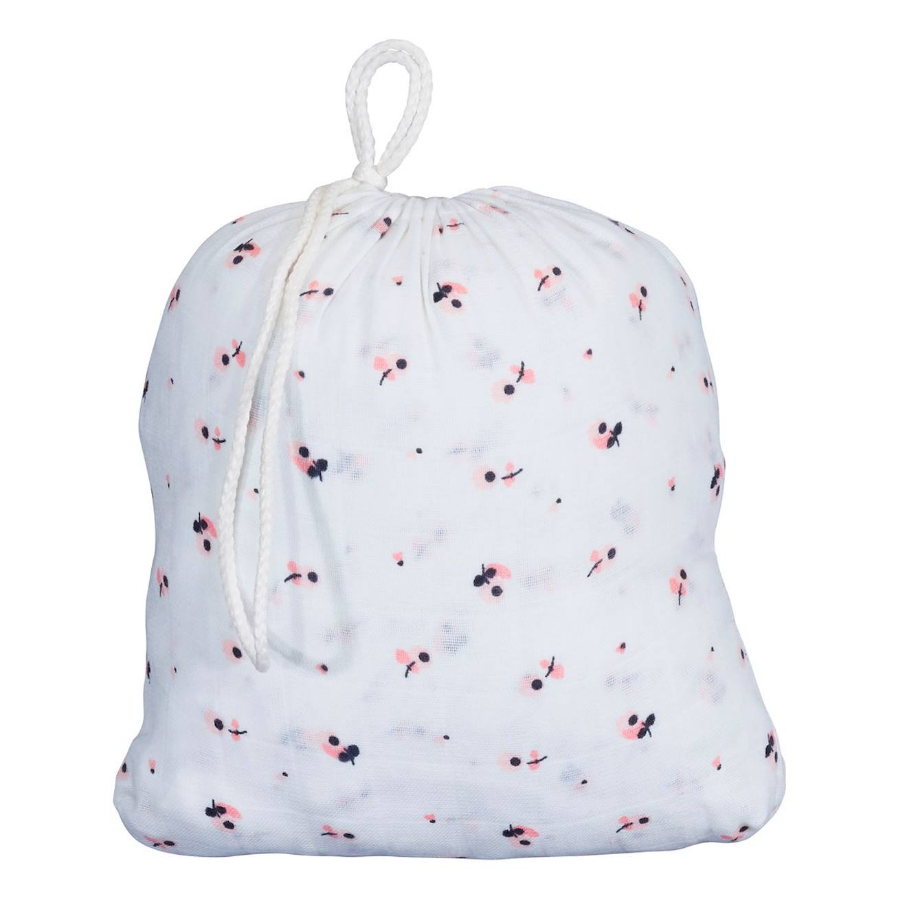 Draps Housse En Coton Bio Blanc, Rose
