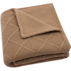 Puériculture-Chancelières, plaid-Plaid-Couverture en tricot check knit oatmeal (75 x 100 cm)