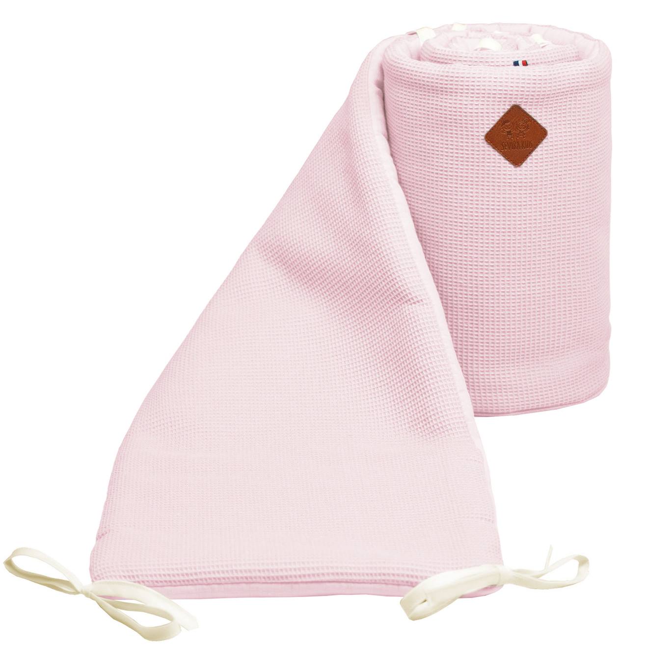 Tour De Lit Universel En Gaze De Coton Nid D'abeille Rose