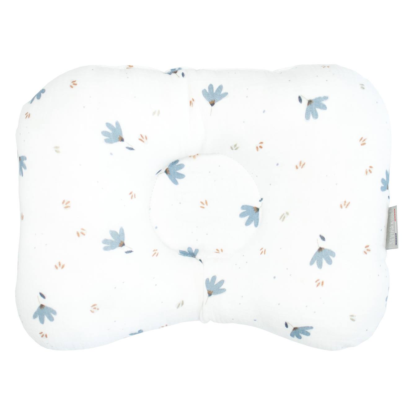 Coussin Cale-tête Ergonomique En Gaze De Coton Bleuet Imprimé Floral