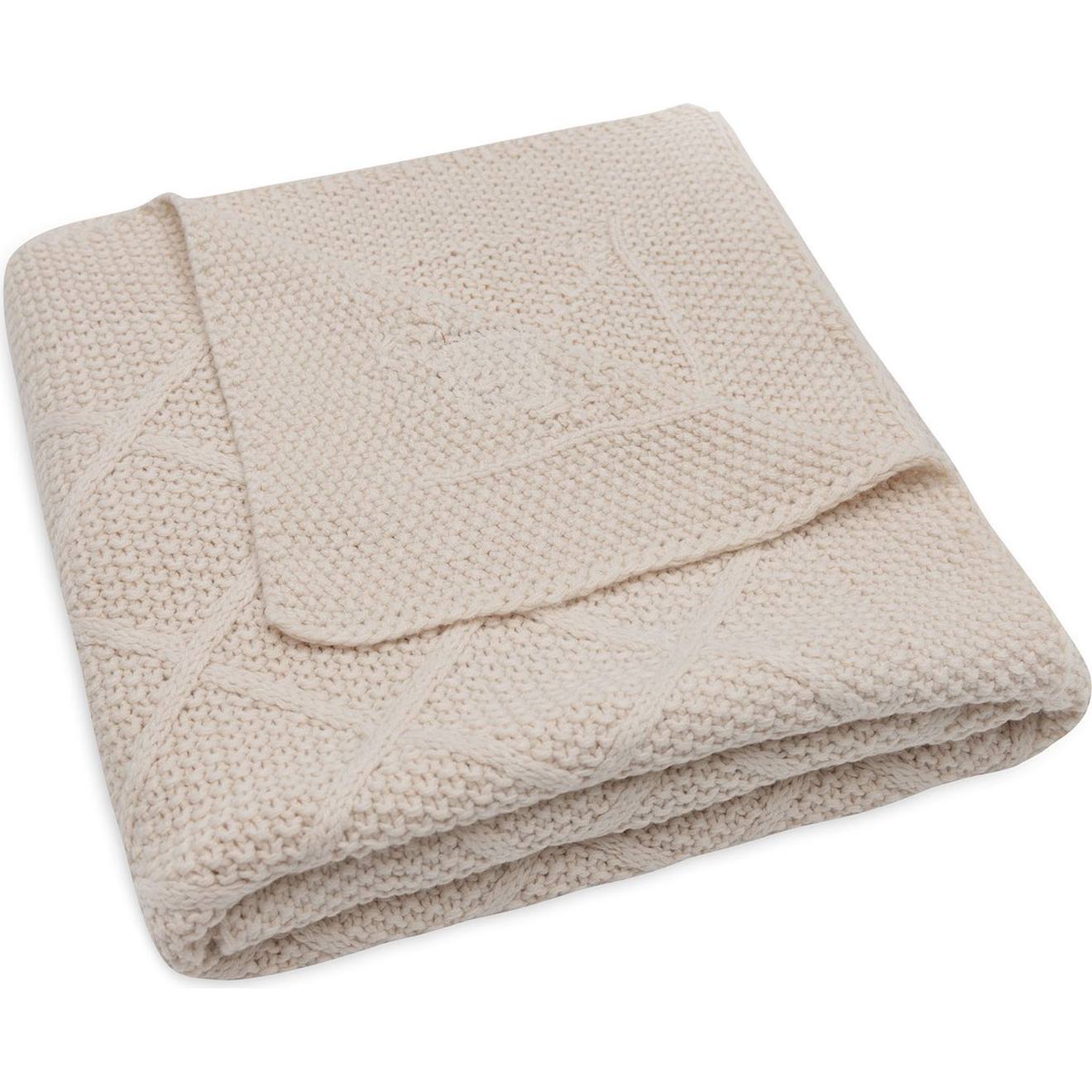Couverture En Tricot Check Knit Oatmeal (75 X 100 Cm) Beige