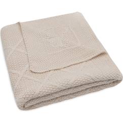 Puériculture-Chancelières, plaid-Plaid-Couverture en tricot check knit oatmeal (75 x 100 cm)