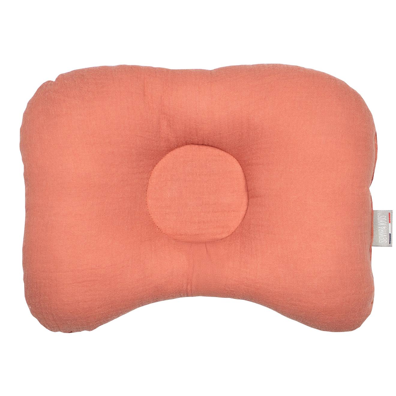 Coussin Cale-tête Ergonomique En Gaze De Coton Jeanne Terracotta