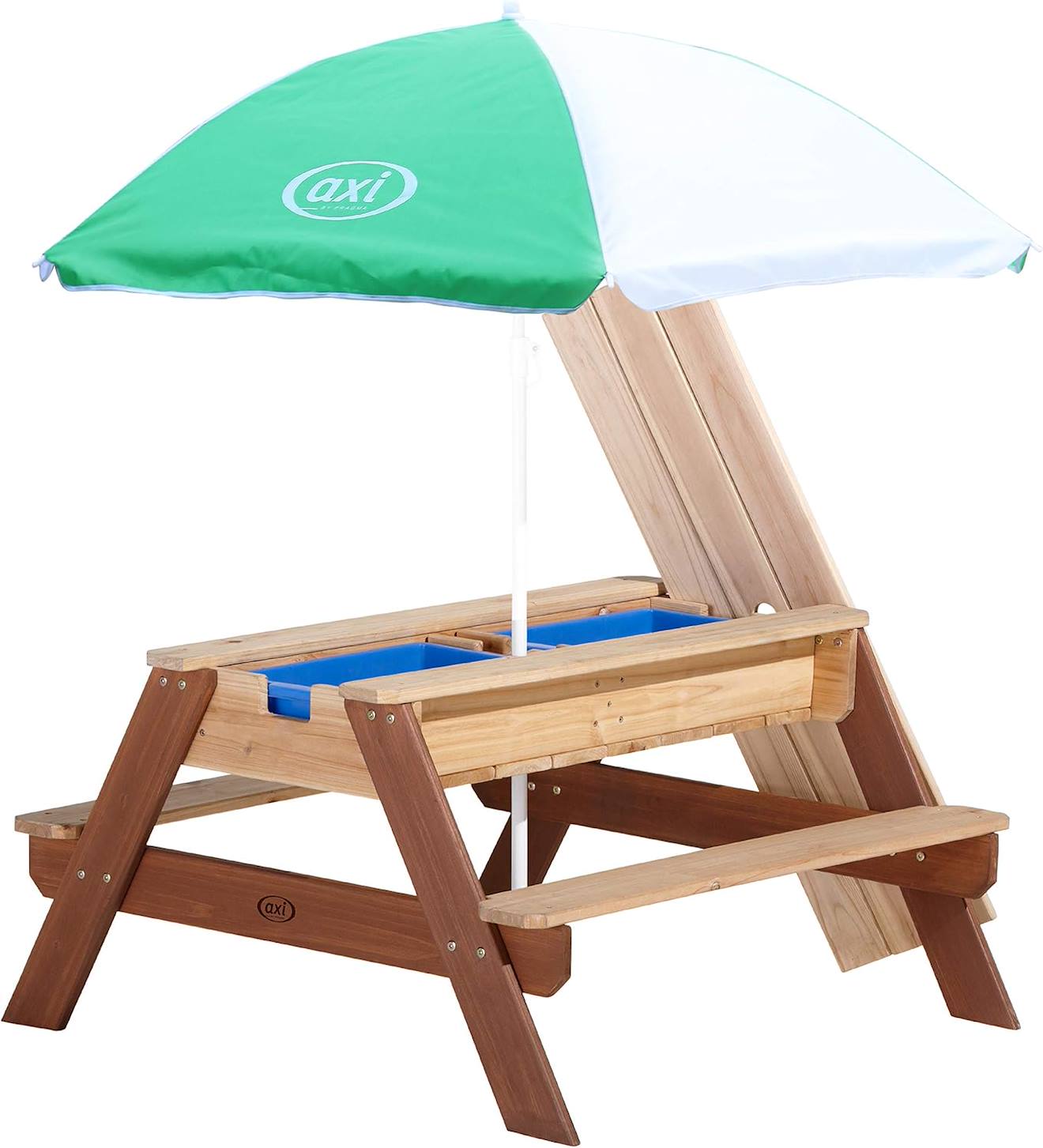 Table Sable/eau Transformable En Table Pique-nique Avec Parasol Marron