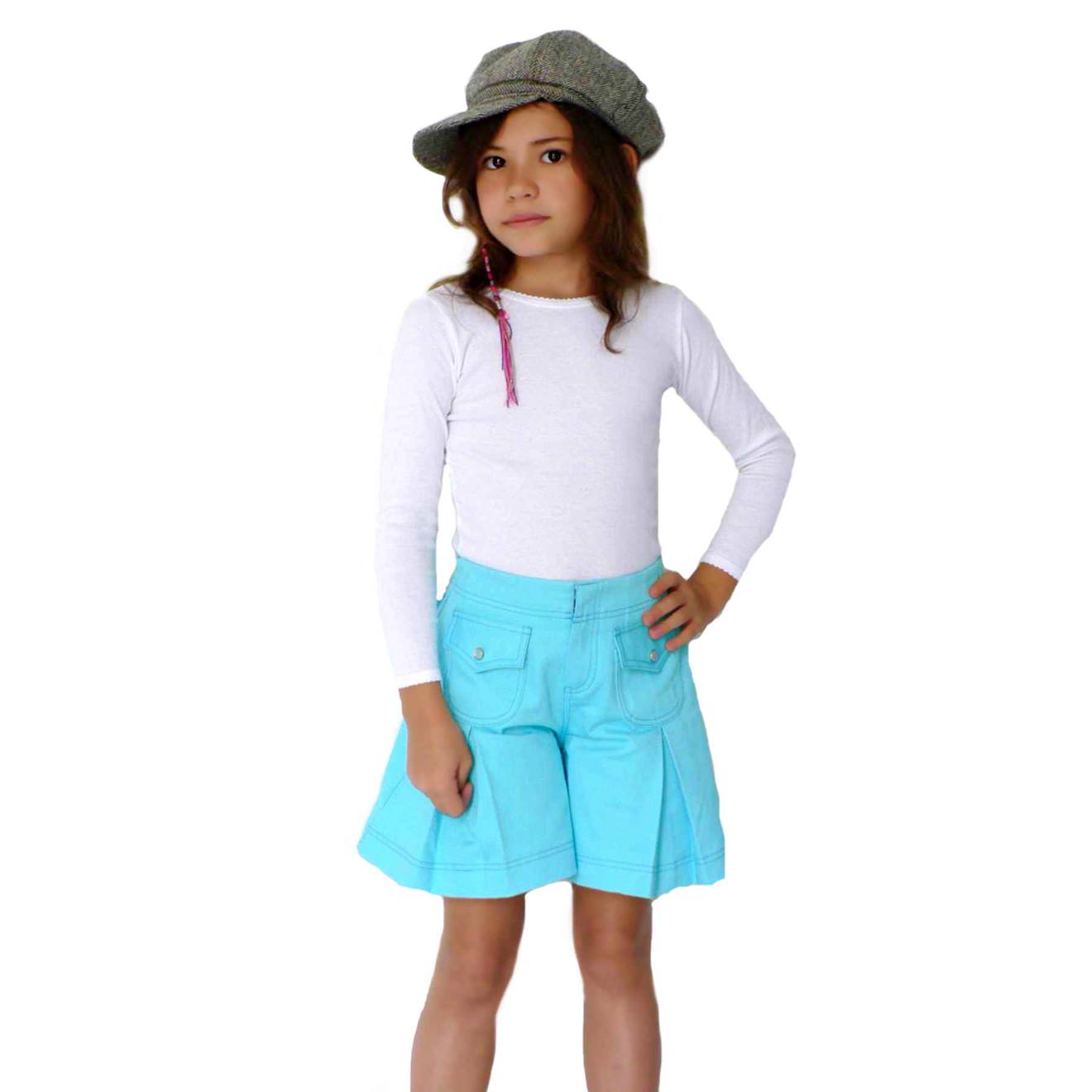 Jupe Culotte Intersaison Velours Calamity Jane Bleu Turquoise