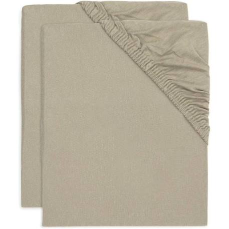 Jollein - Lot de 2 Draps Housse Jersey Olive Green - 60 x 120 cm