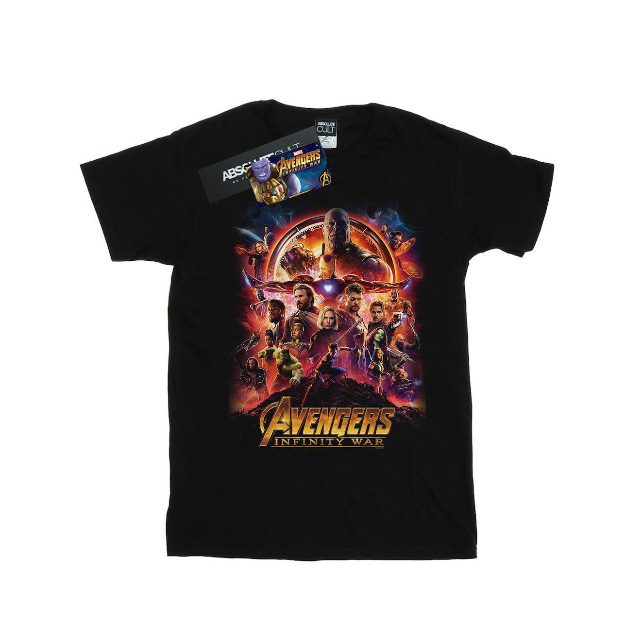 T-shirt Coton Avengers Infinity War Noir