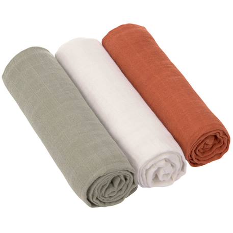 Lassig - Lot De 3 Langes En Mousseline Rouille Multicolore