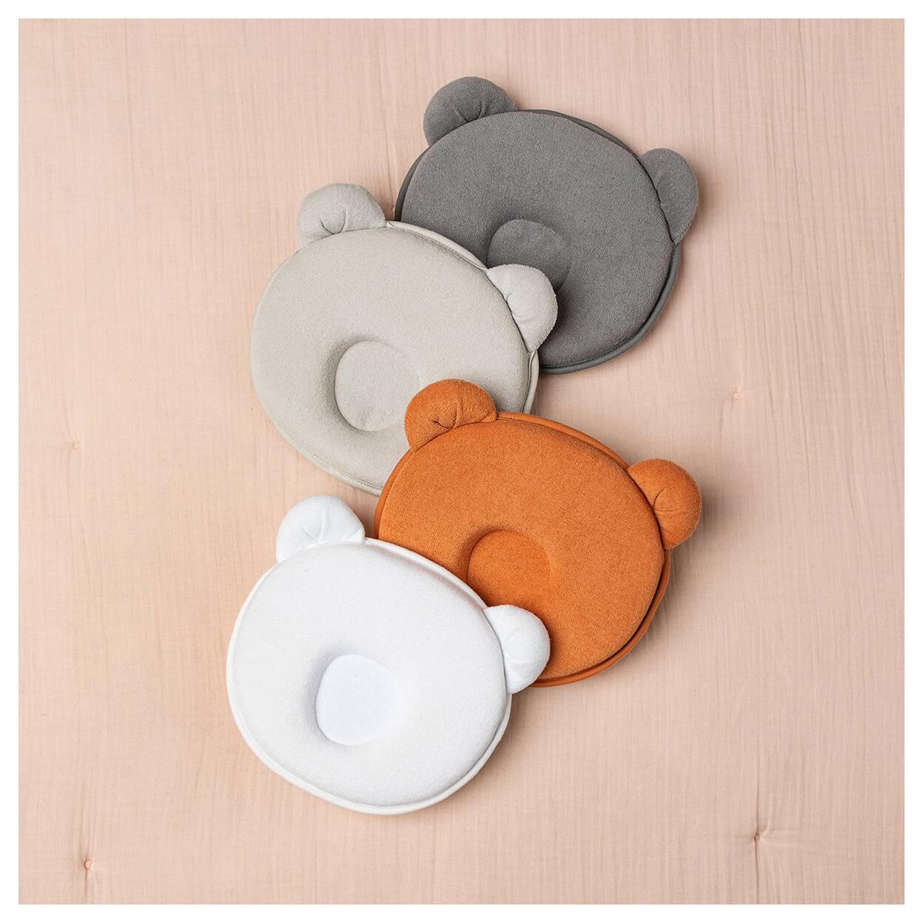 Coussin Cale Tête Bébé P'tit Panda Gris (Candide) - Image 1