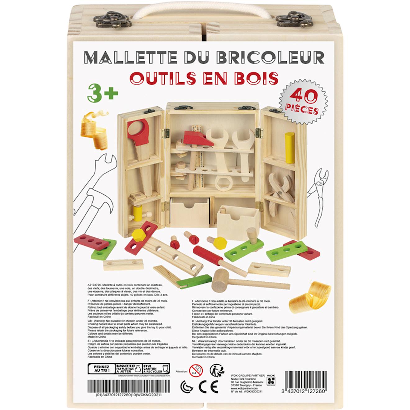 Mallette Bricoleur Bois Multicolore