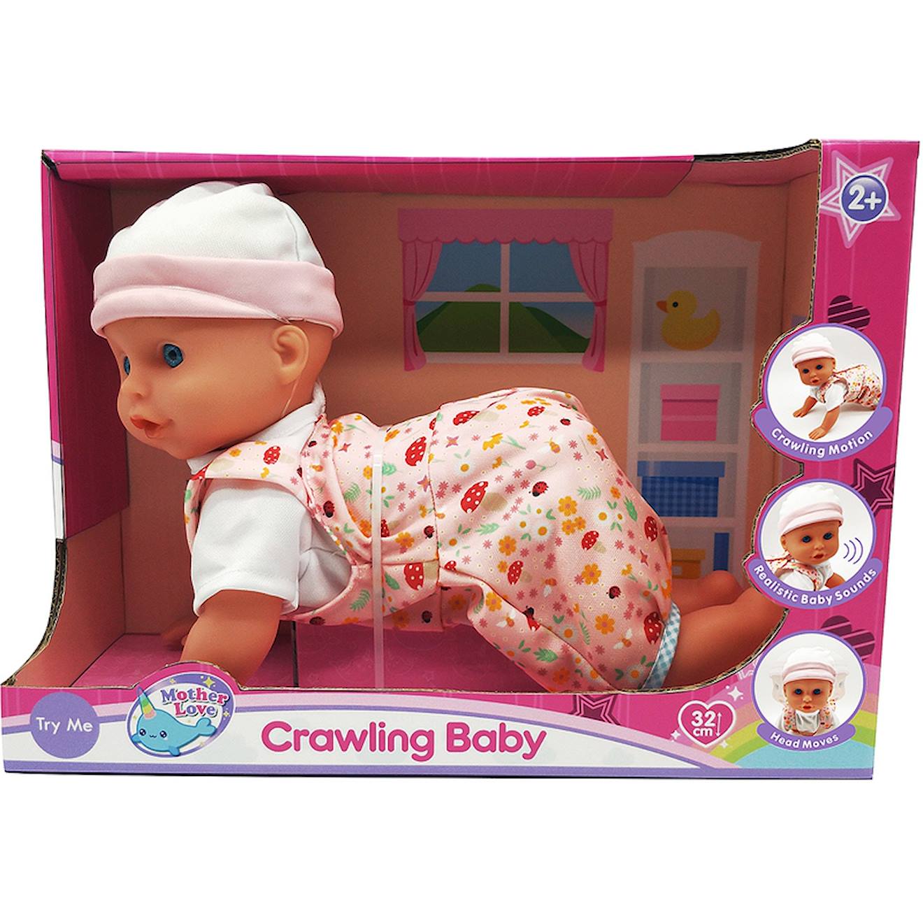 Bébé Paul 30 Cm Fait Du Quatre Pattes Multicolore