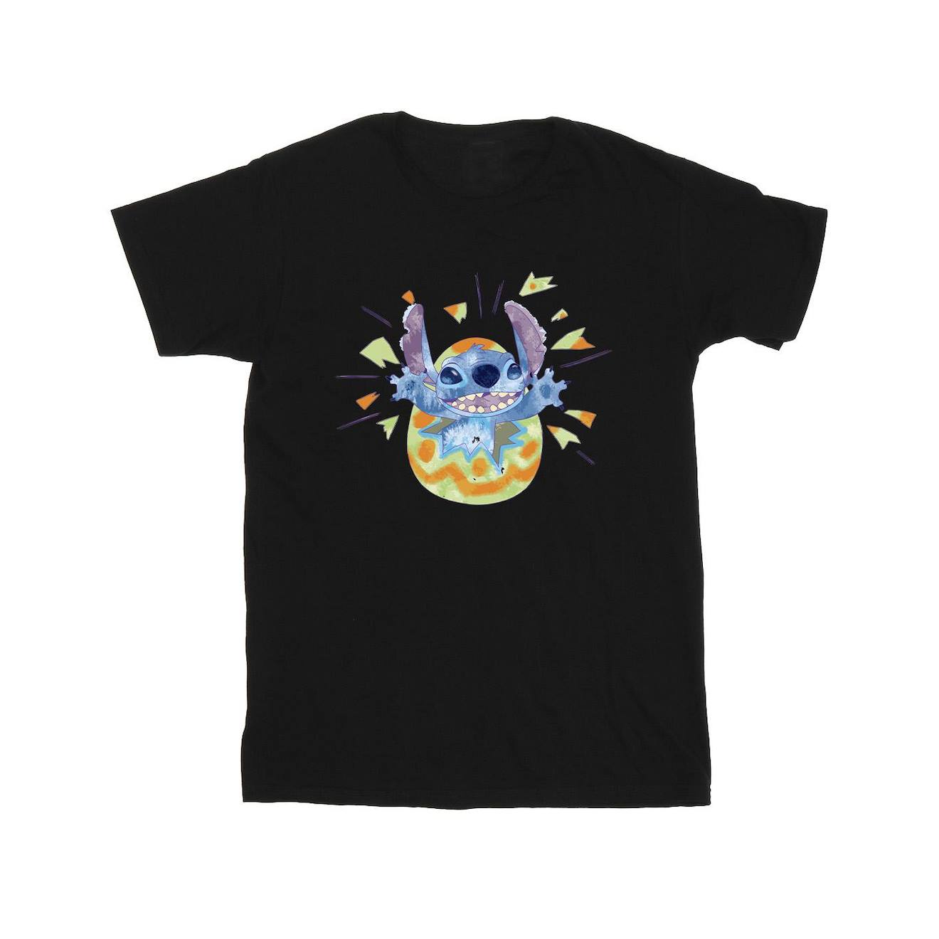 T-shirt Coton Disney Stitch Noir