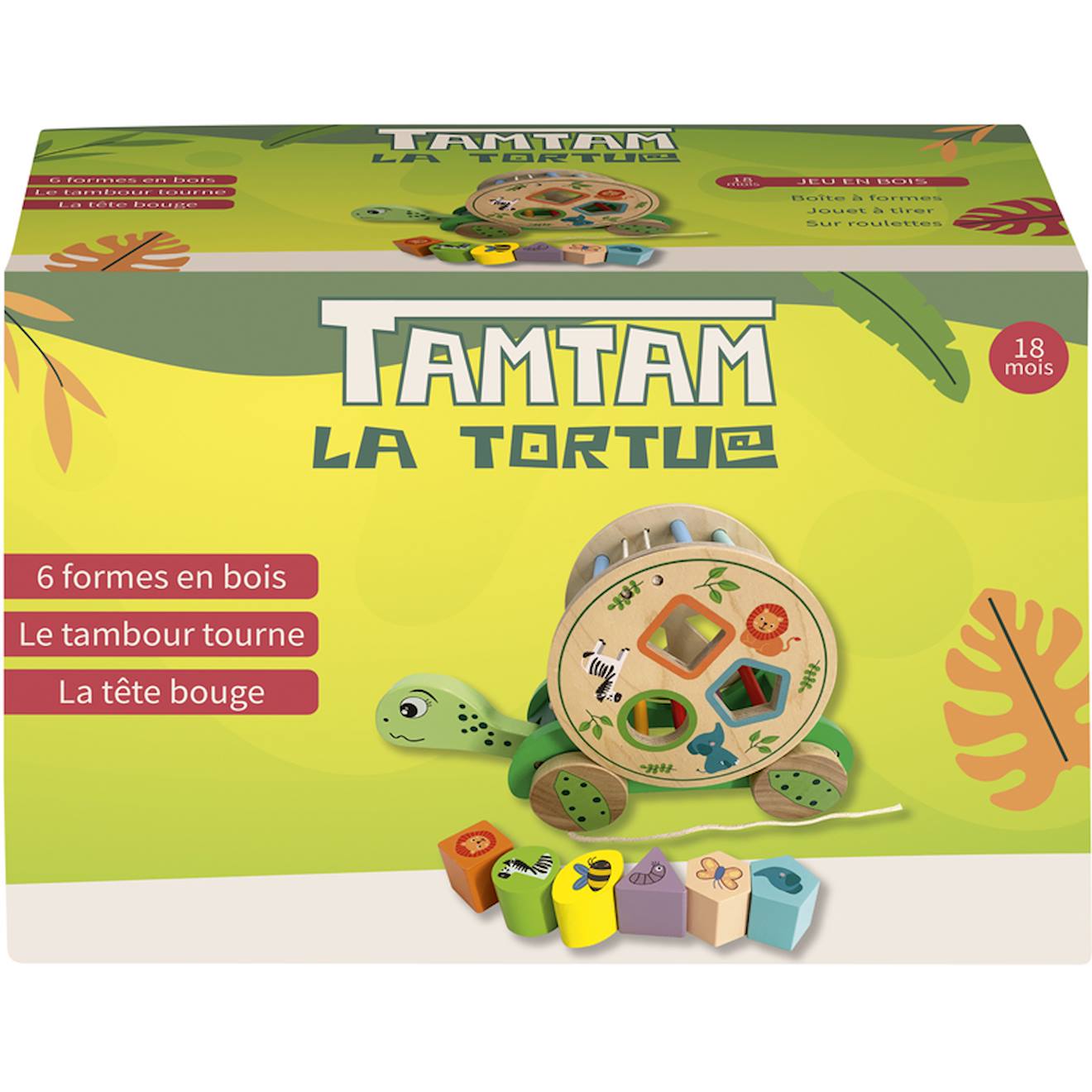 Tortue En Bois Avec 8 Formes Multicolore