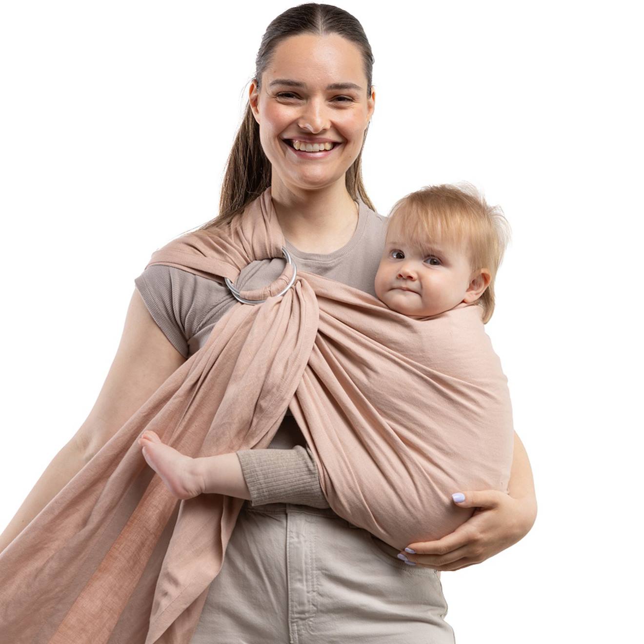 Porte-bébé Boba Ring Sling En Lin Peony Rose