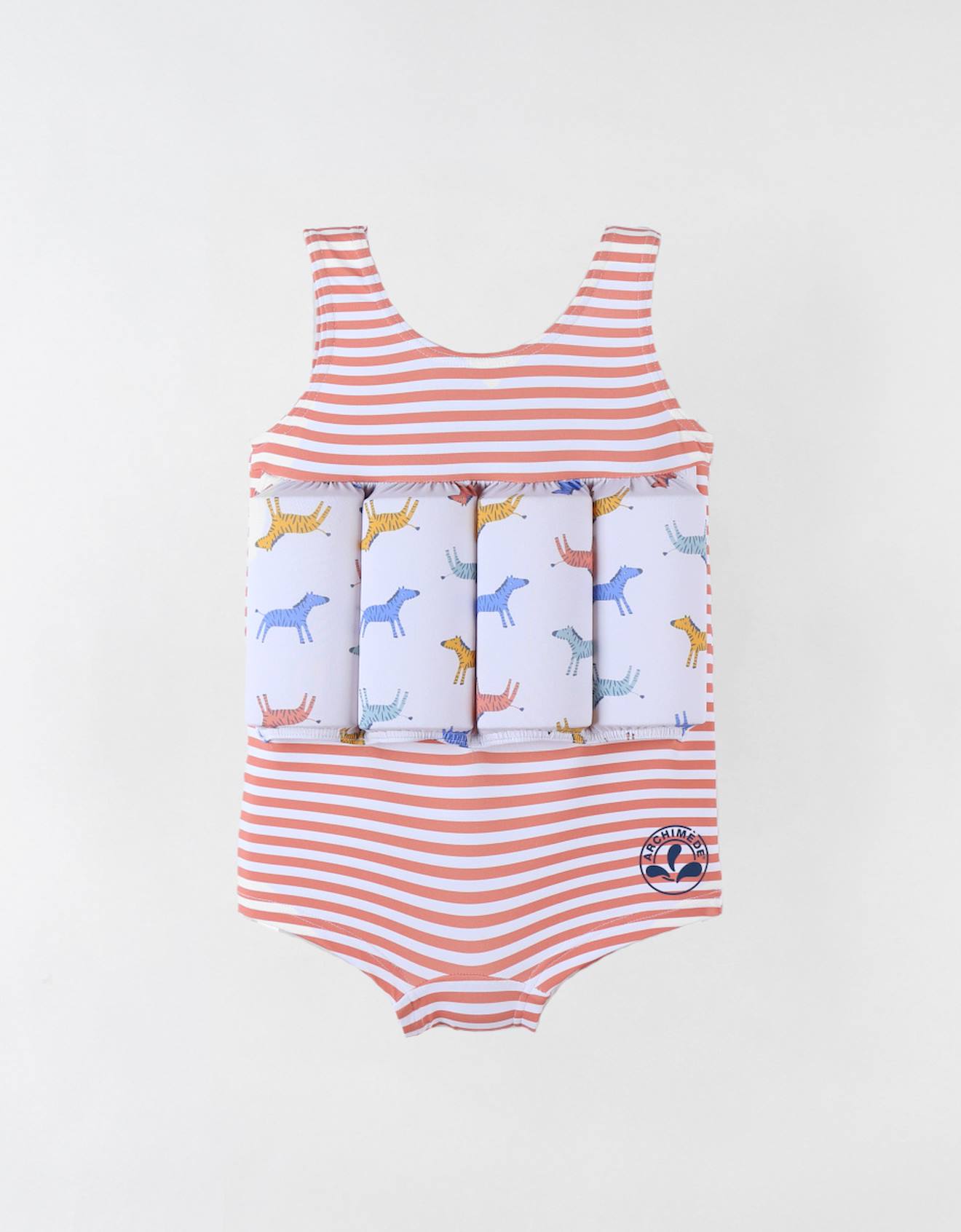 Maillot Bouée Rayé À Imprimés Ecru