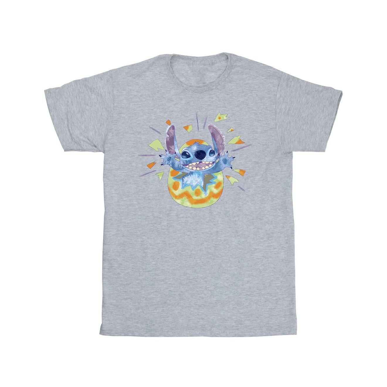 T-shirt Coton Disney Stitch Gris Chiné