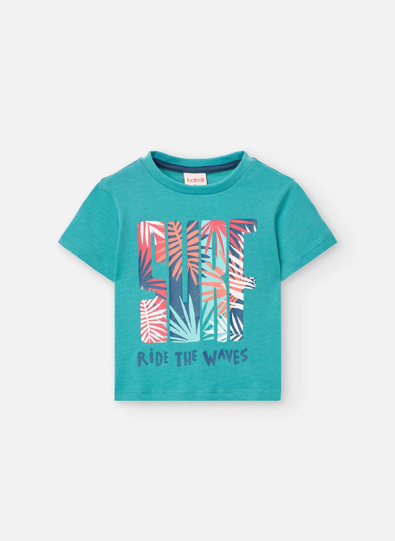 T-shirt À Manches Courtes Avec Col Rond Vert