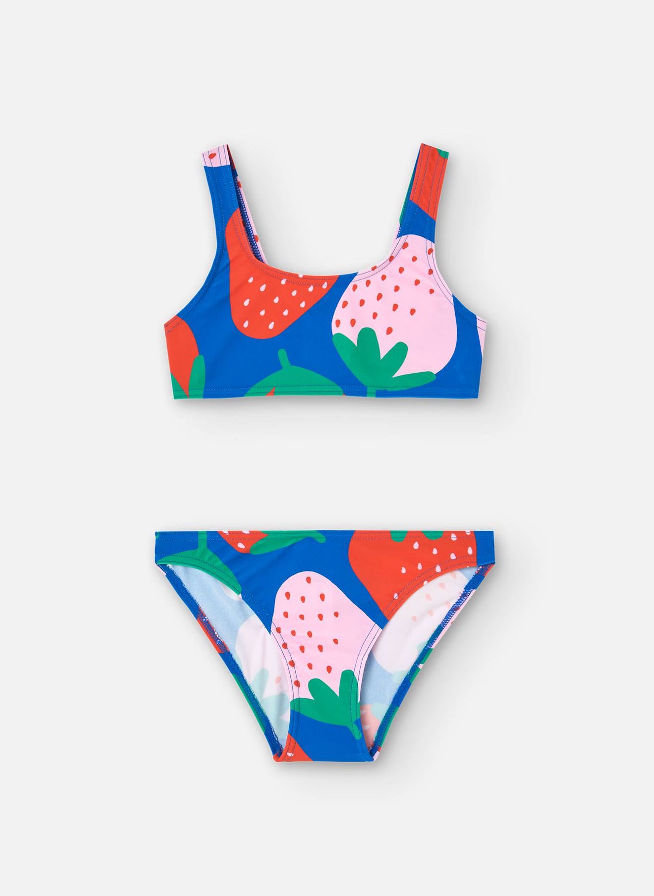 Bikini Avec Imprimé Gros Fruits Bleu
