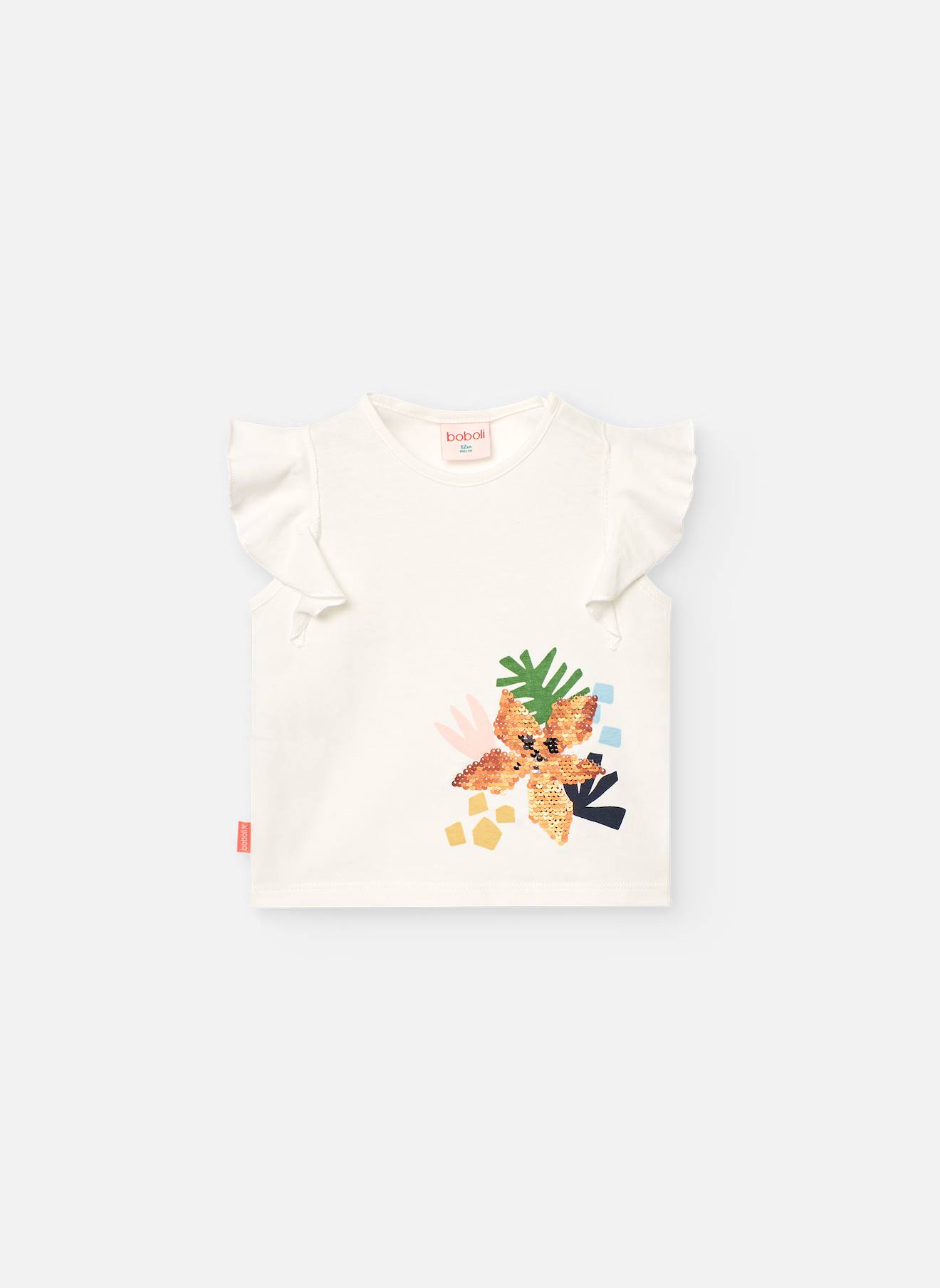 T-shirt En Coton Avec Dessin Frontal Blanc