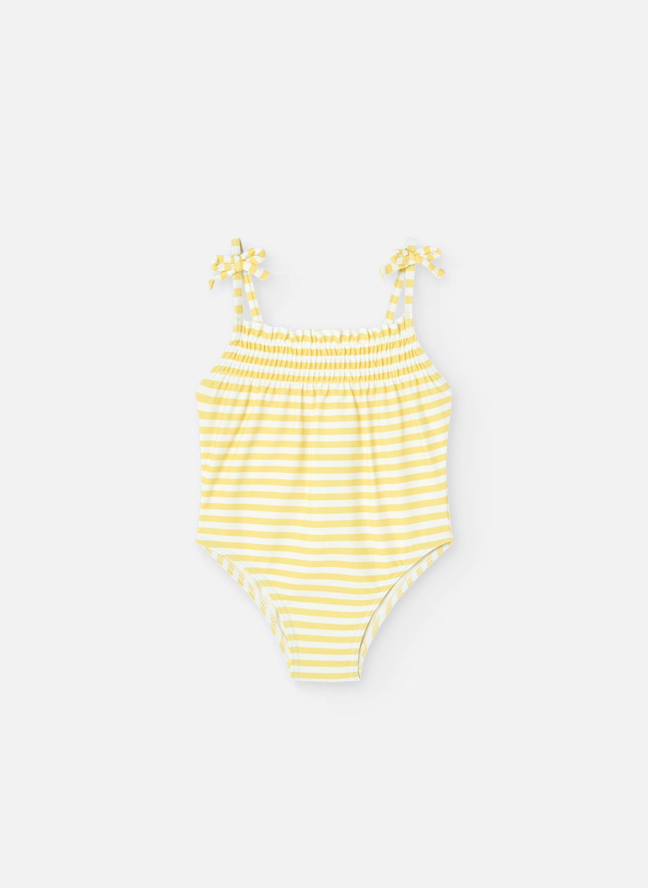 Maillot De Bain Avec Imprimé Rayures Et Bretelles Ajustables Jaune