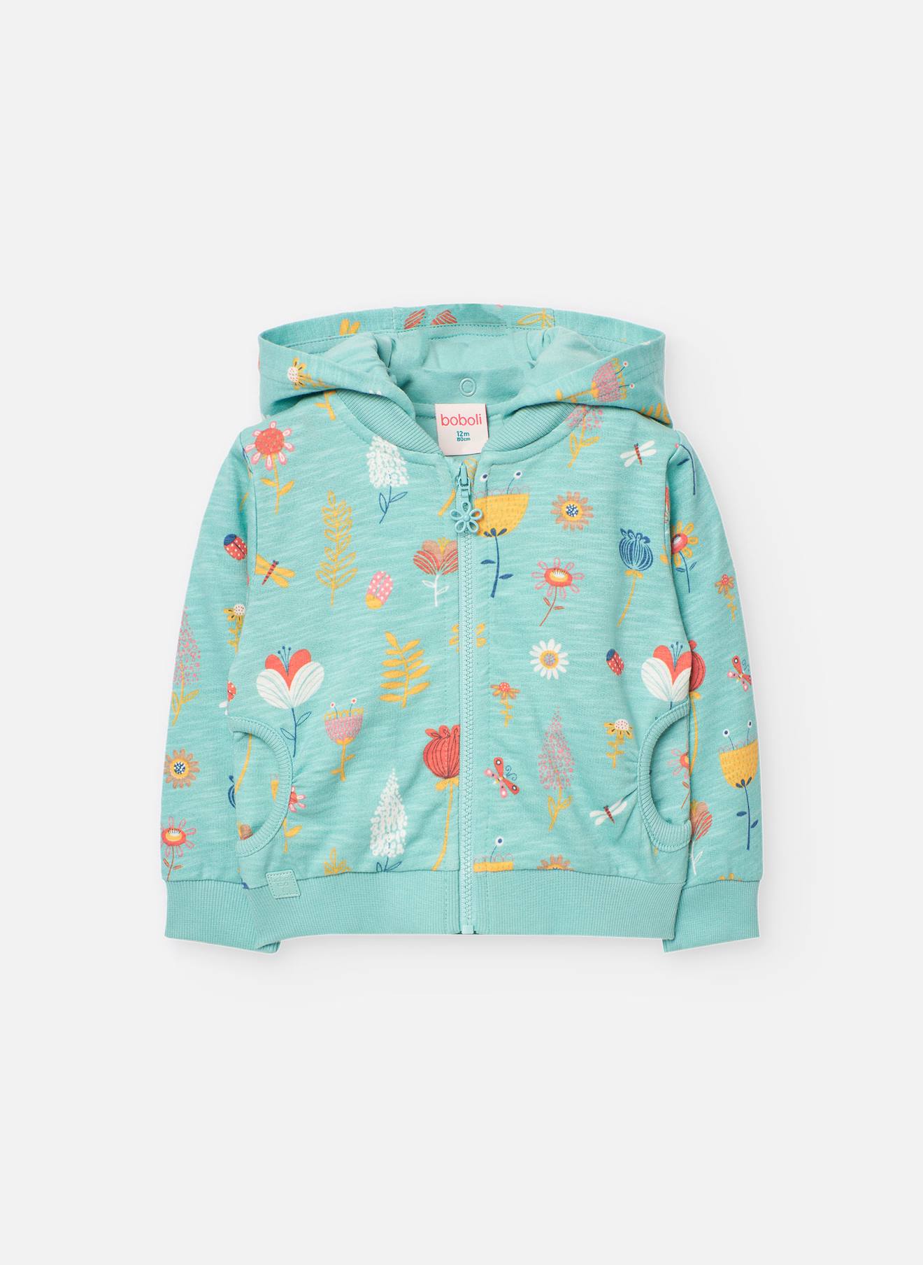 Veste En Coton Avec Capuche Et Fermeture Éclair Vert
