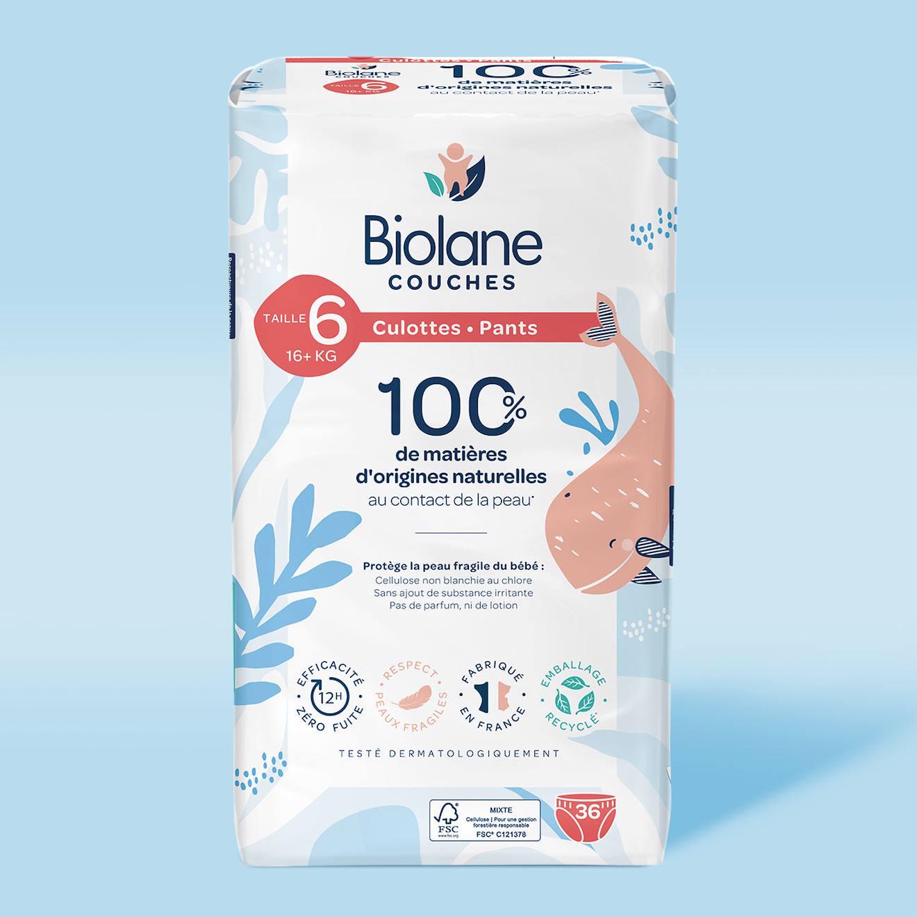 Couches Culottes Écologiques Taille 4 À 6 Blanc