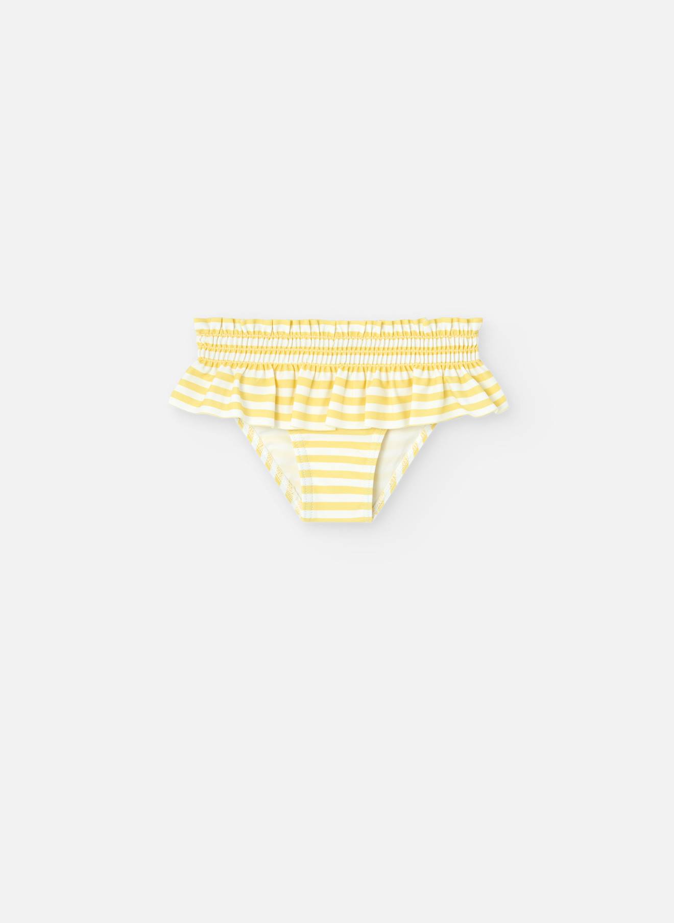 Culotte Avec Imprimé Rayures Et Volant Jaune