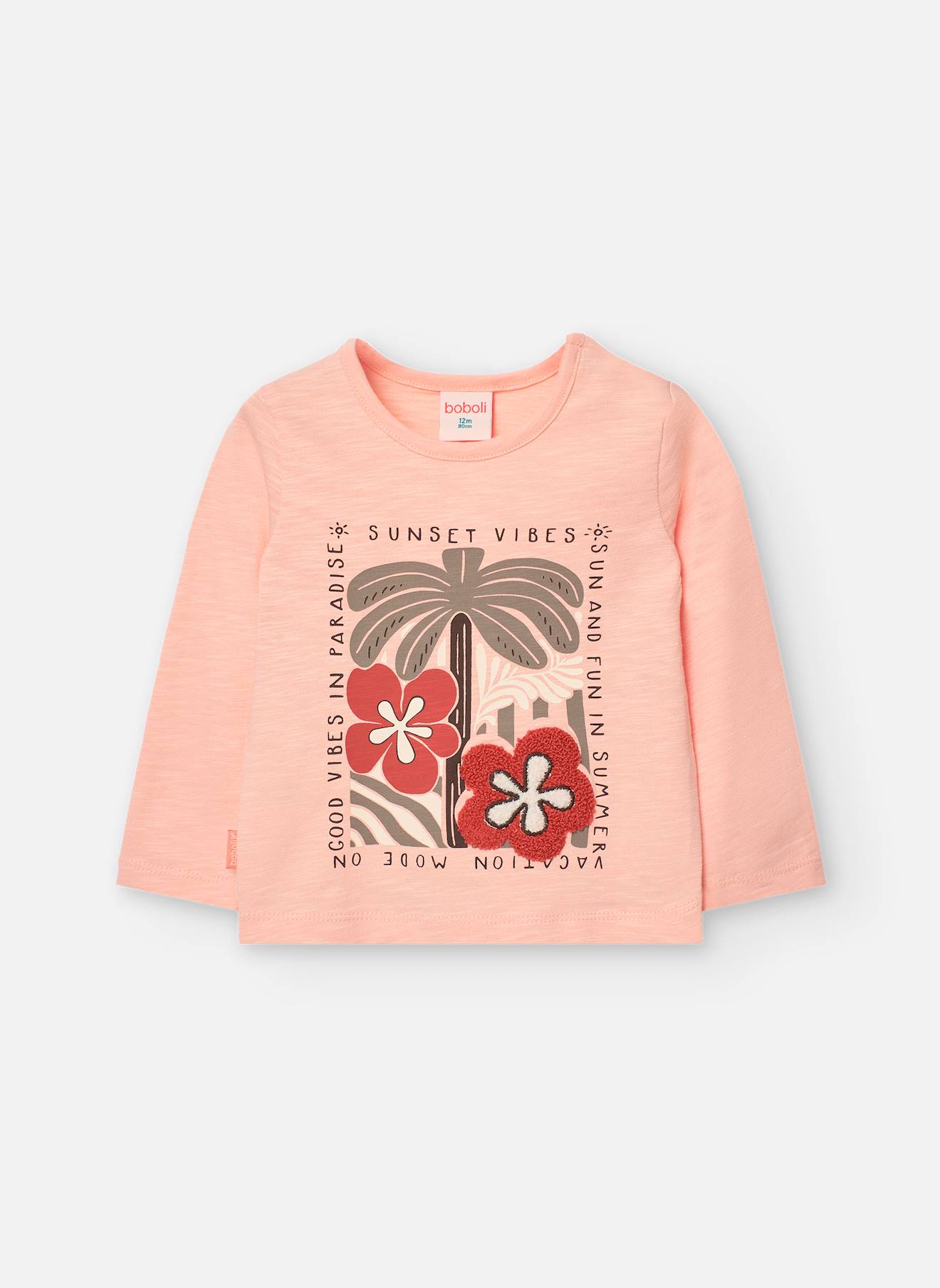 T-shirt En Coton Avec Dessin Frontal Orange